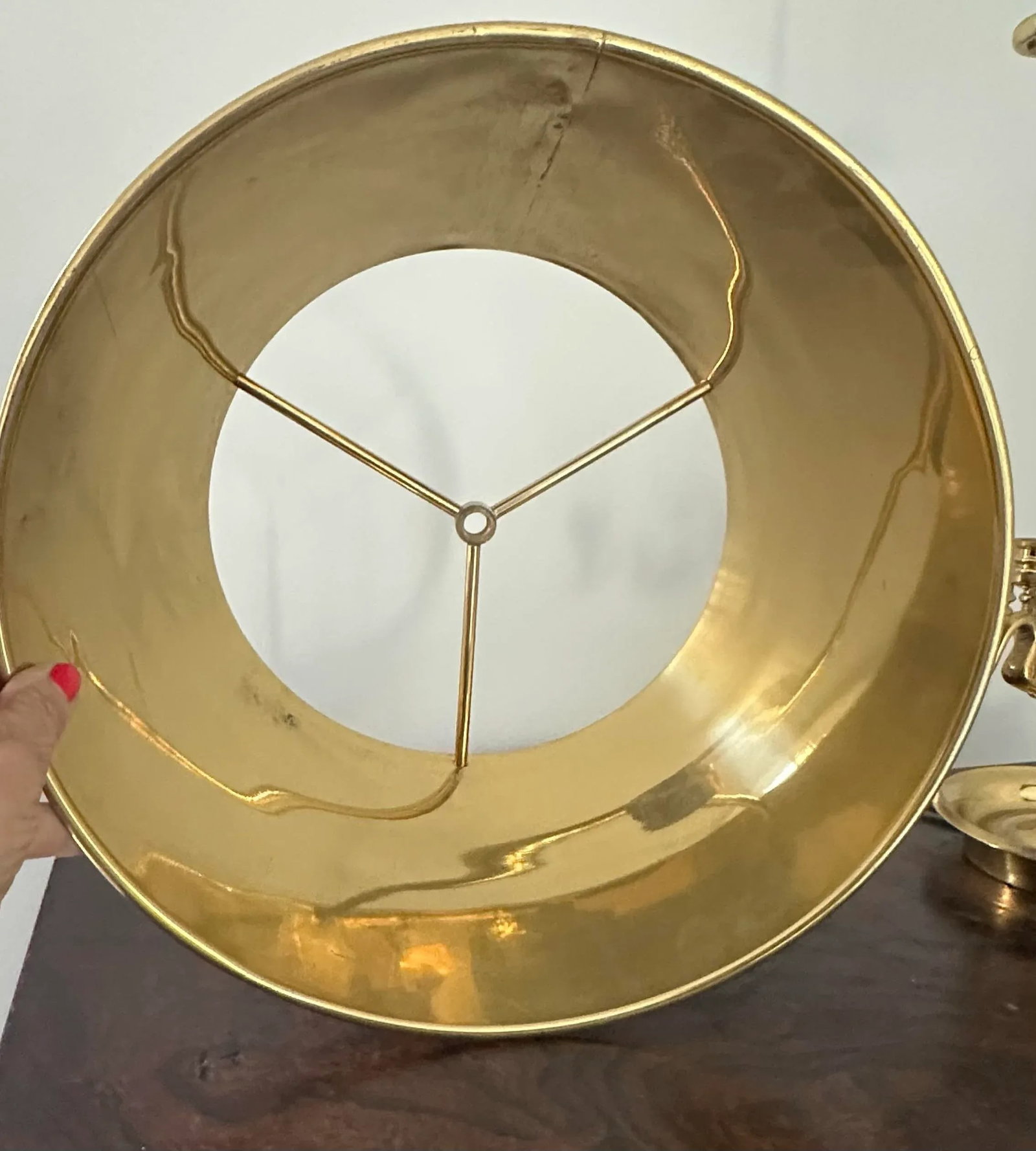 French Empire Louis XVI Style Bouillotte Lamp Brass With Black Tole Shade - 11