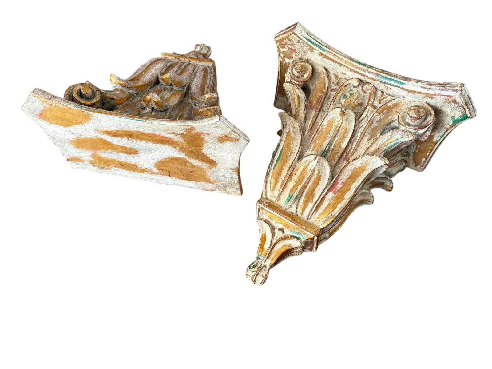 Large Regency Gilded Wall Brackets/ Shelves - a Pair - 4
