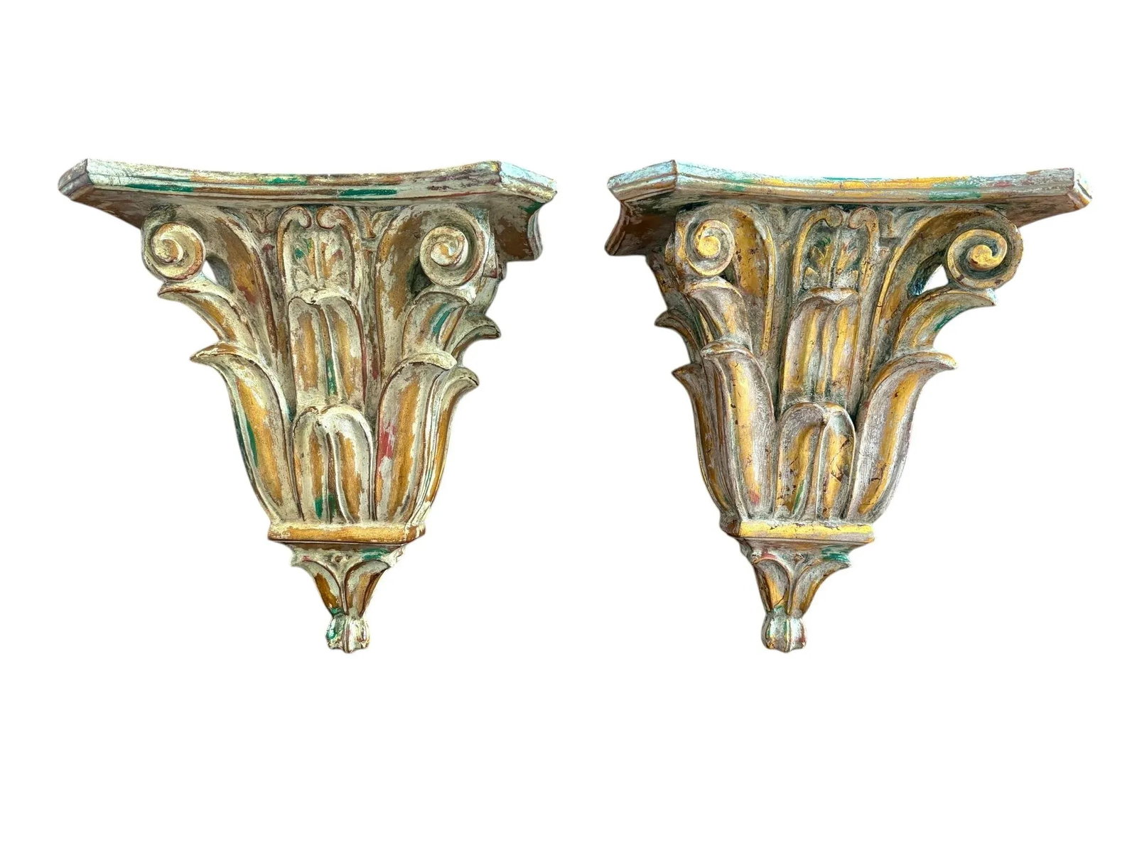 Large Regency Gilded Wall Brackets/ Shelves - a Pair - 8