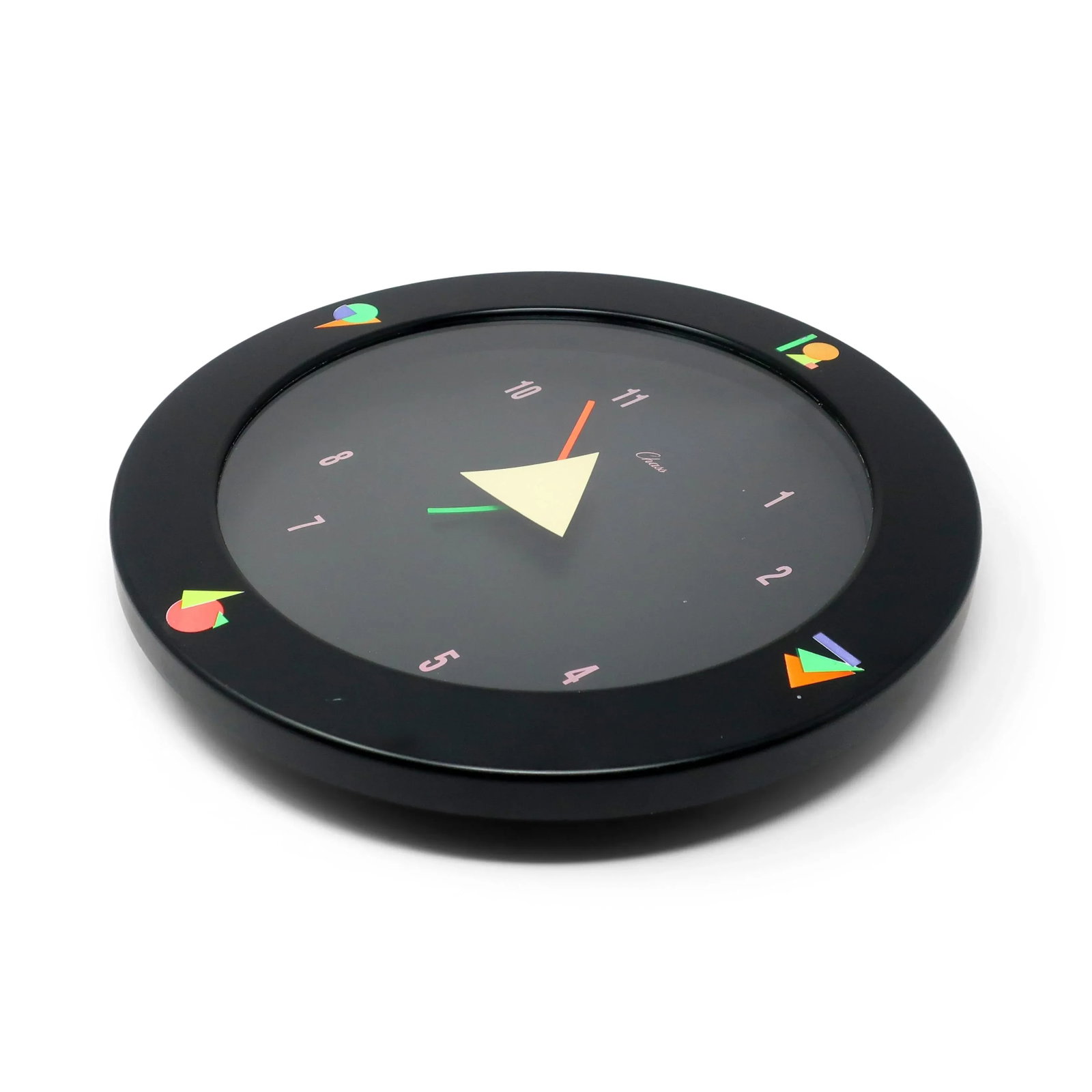 1980s Black Postmodern Wall Clock by Chass - 2