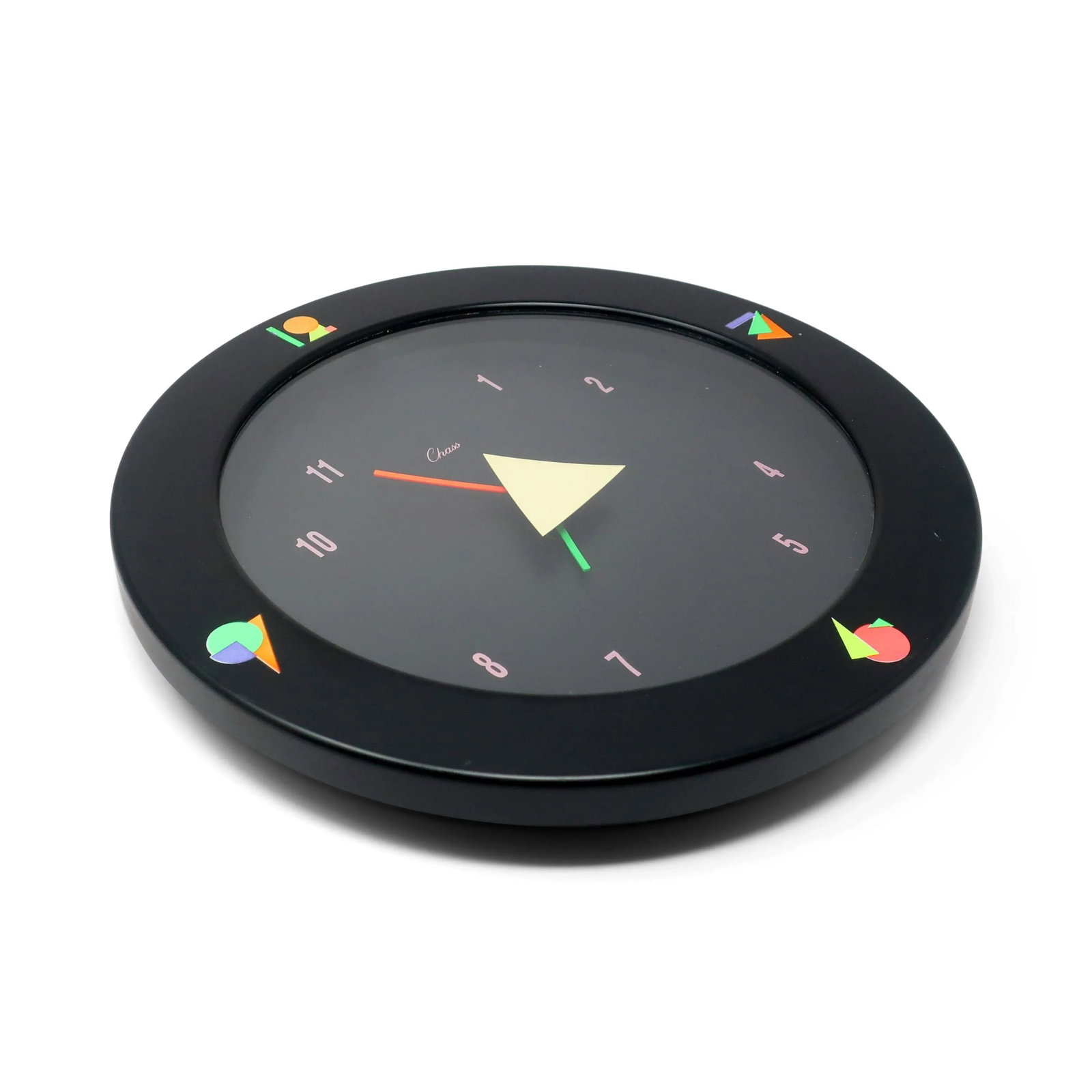 1980s Black Postmodern Wall Clock by Chass - 3