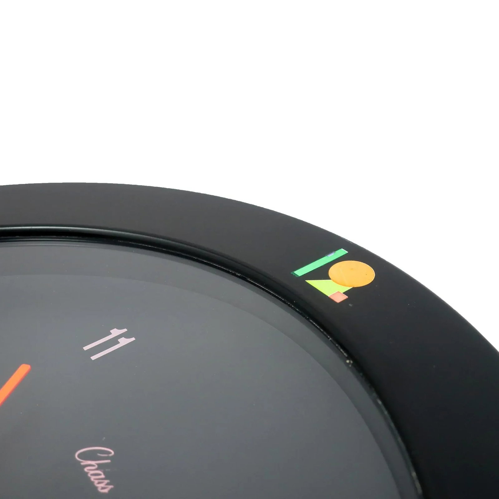 1980s Black Postmodern Wall Clock by Chass - 4