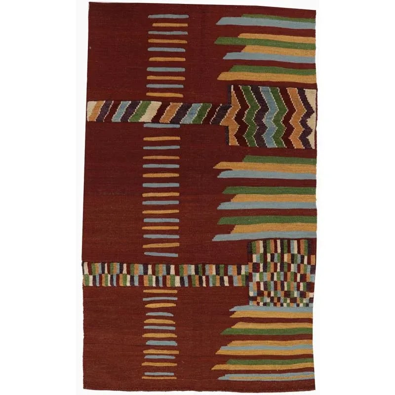 Handwoven Scandinavian Style Persian Kilim Area Rug - 3'9" * 6'3'' - 9