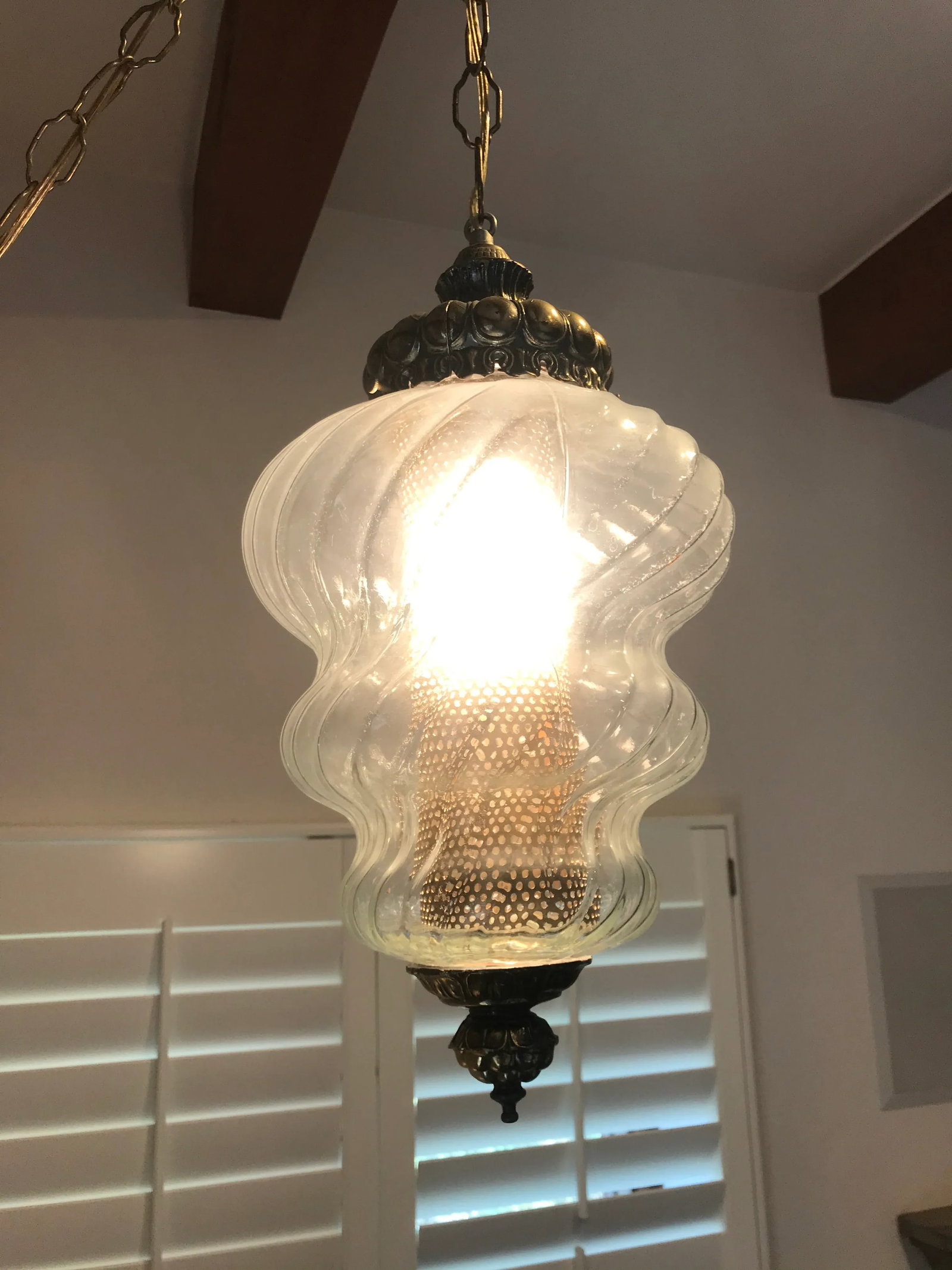 Vintage Hollywood Regency Style Swag Lamp - 2