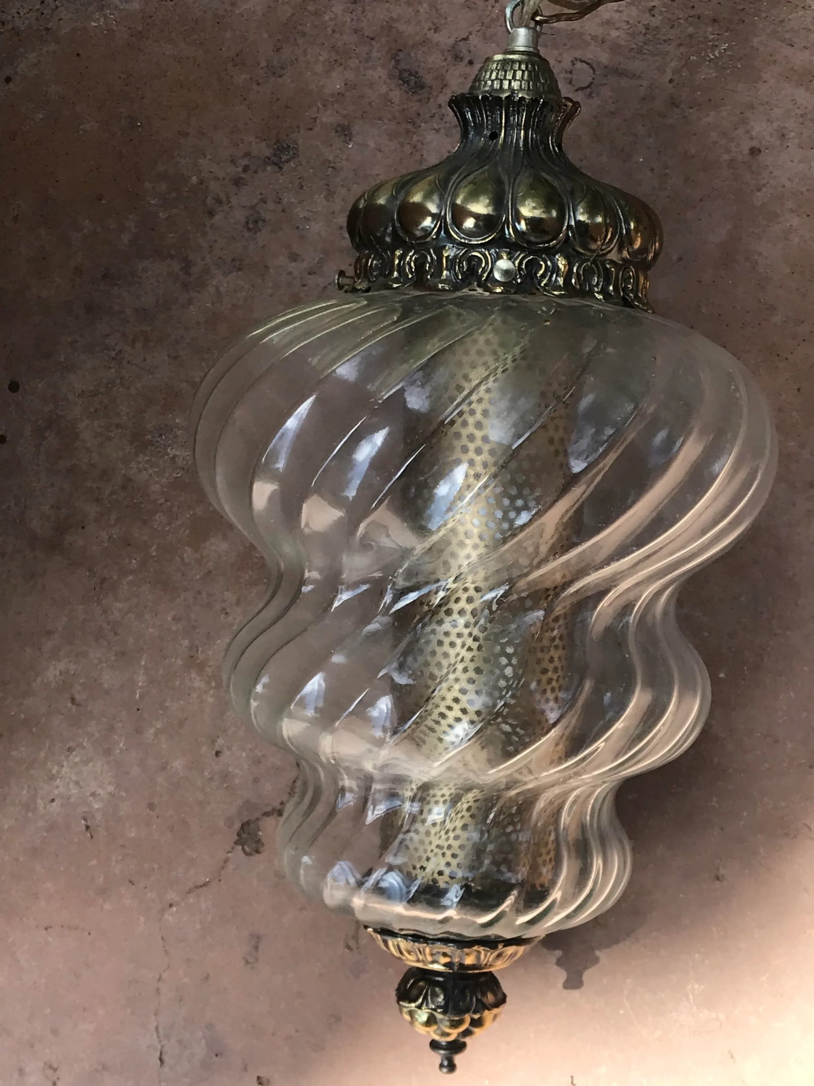 Vintage Hollywood Regency Style Swag Lamp - 7