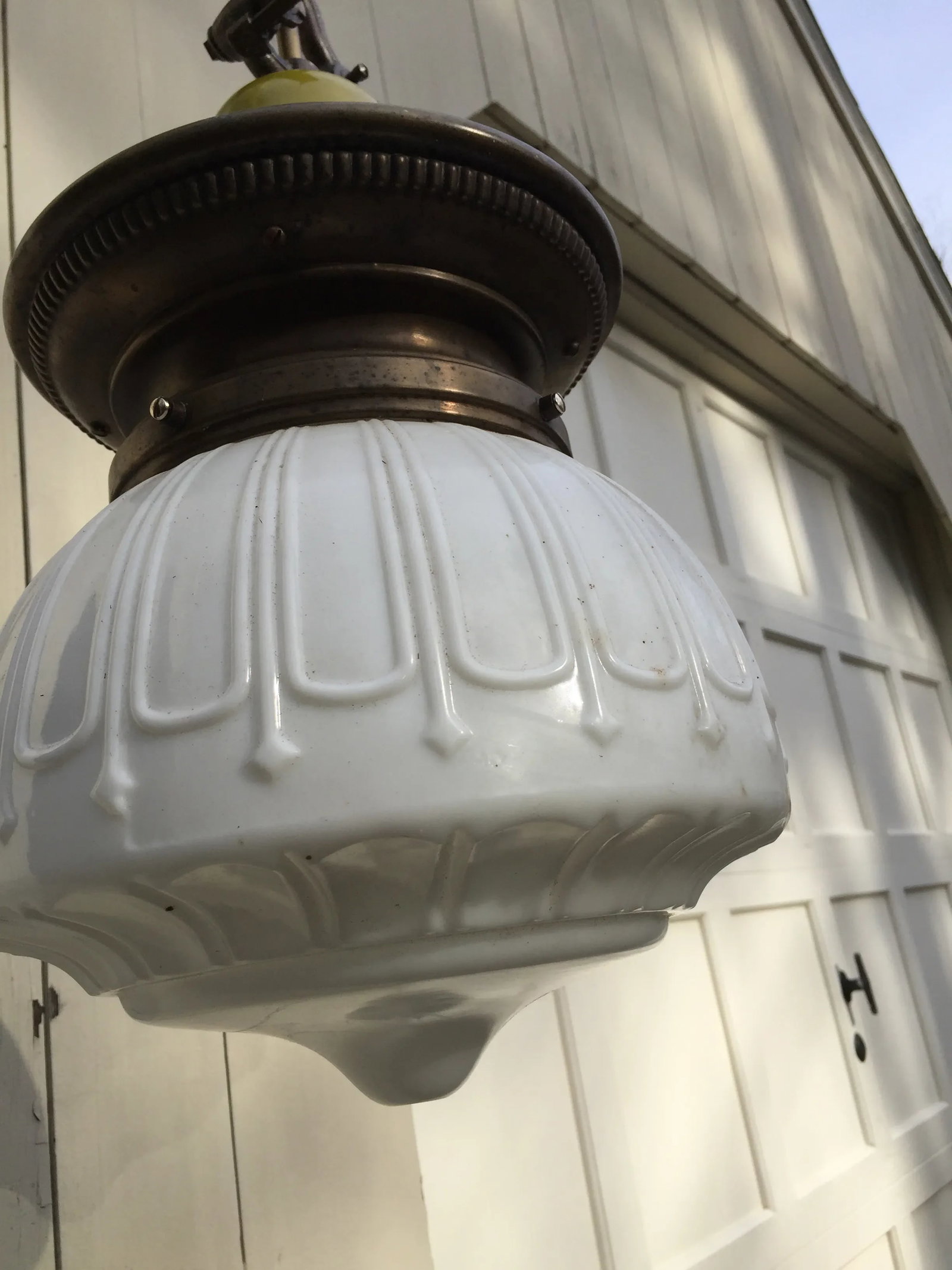 Vintage Industrial Gas Fixture With Shade - 3