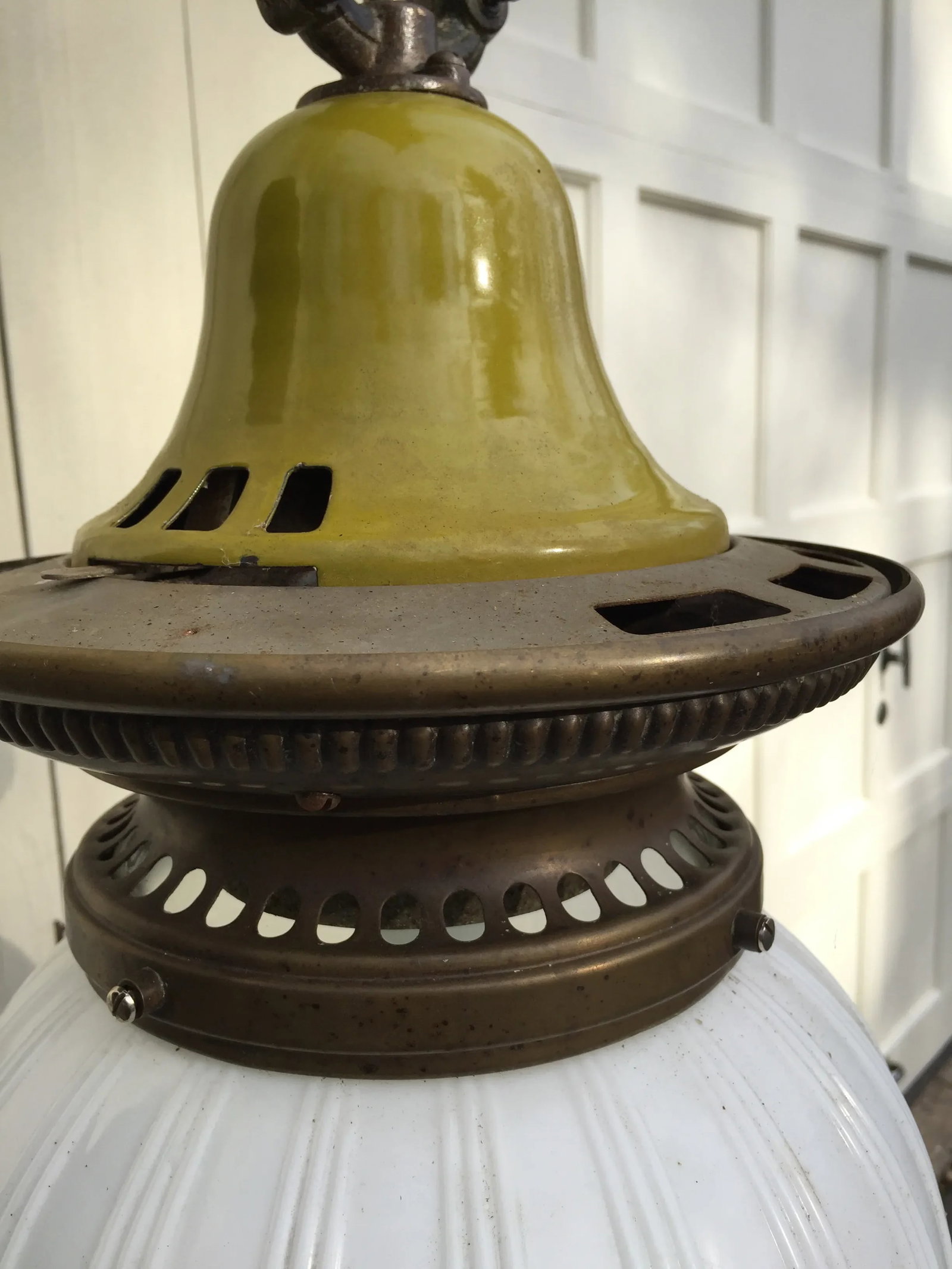 Vintage Industrial Gas Fixture With Shade - 4