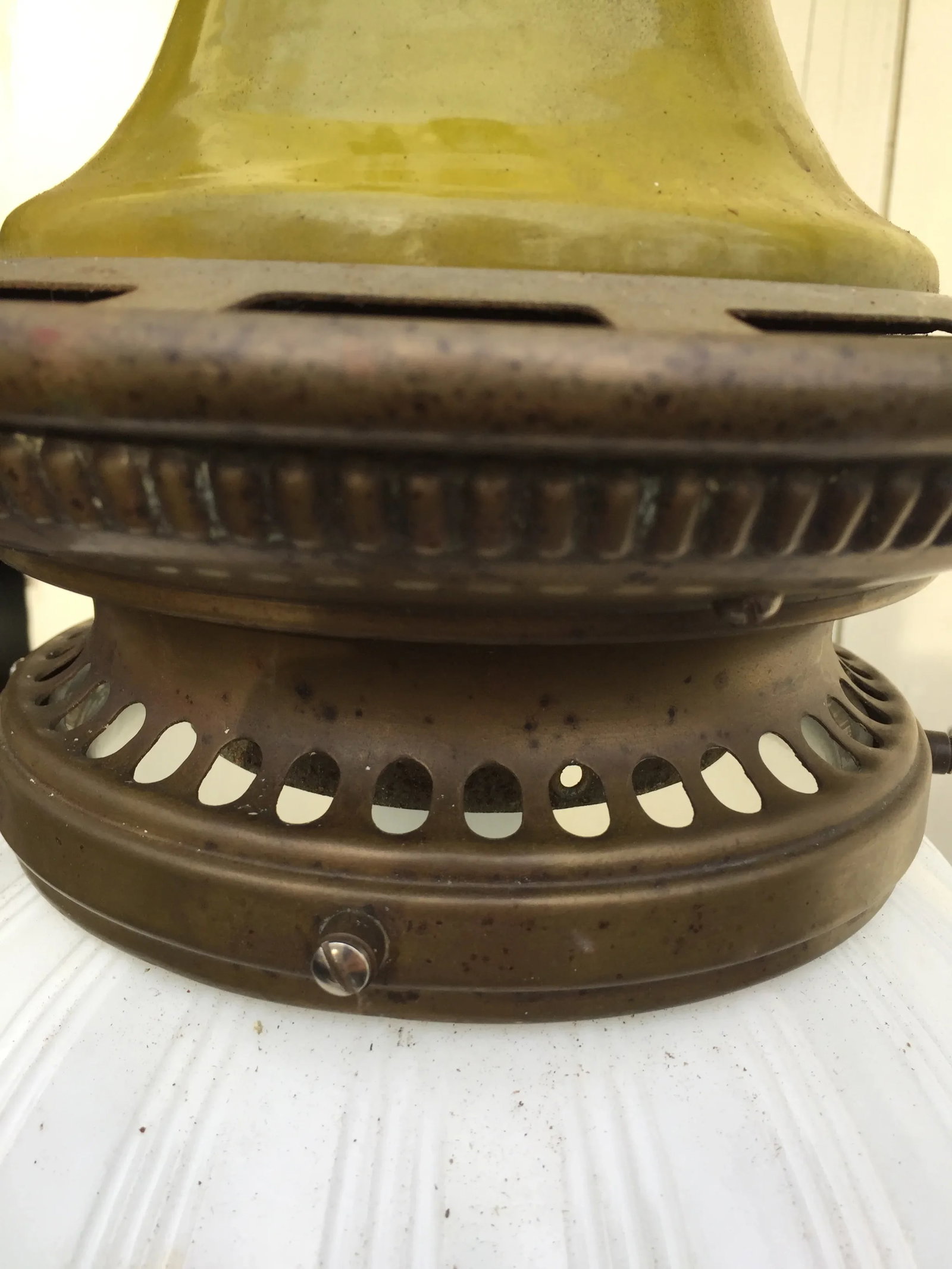 Vintage Industrial Gas Fixture With Shade - 8