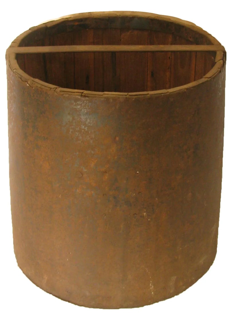Antique French Wood & Metal Grain Measure Bucket - 2