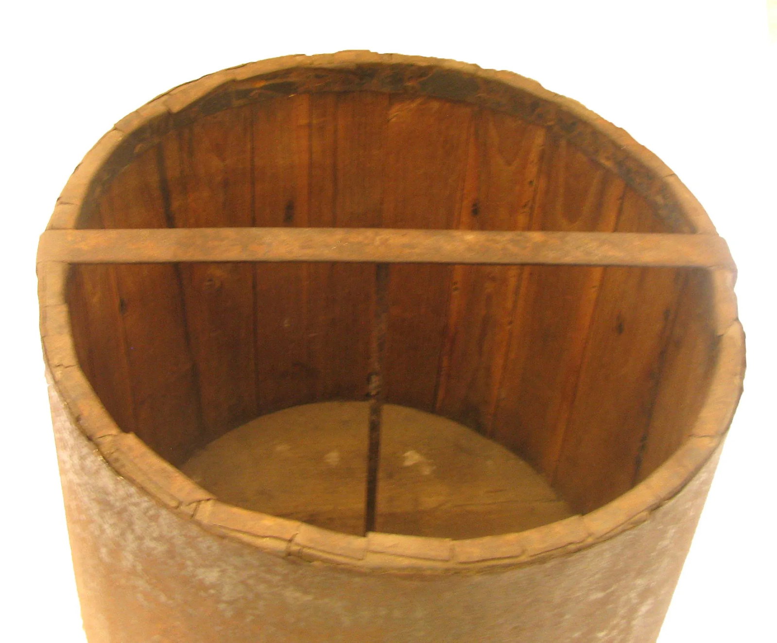 Antique French Wood & Metal Grain Measure Bucket - 5
