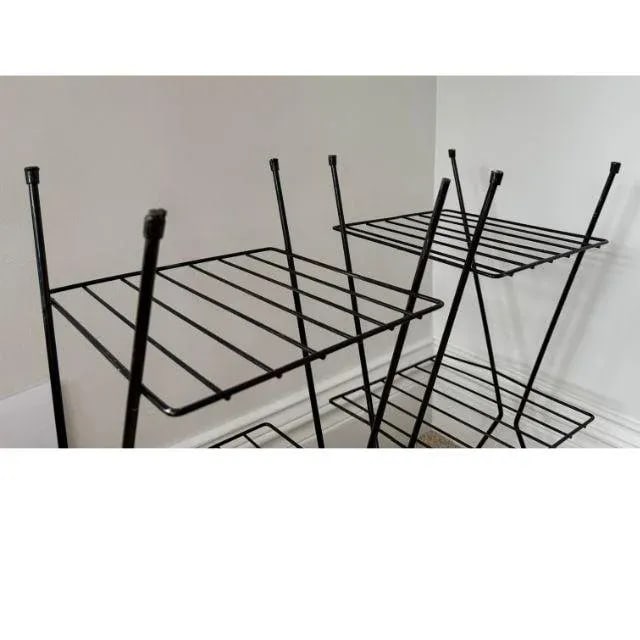 Mid-Century Modern Metal Three-Tiered Plant Stands, Pair (2) - 11