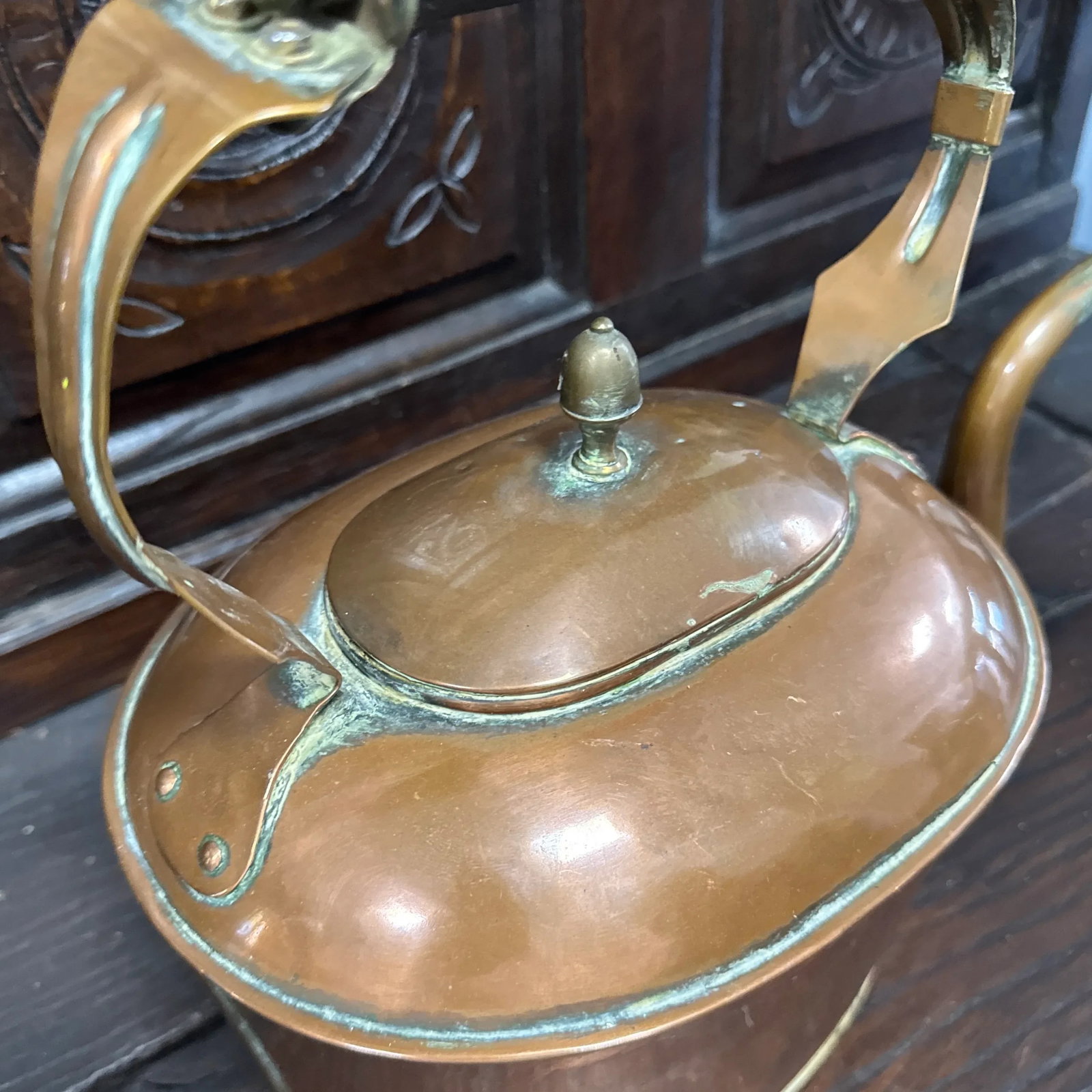Antique English Copper Kettle - 3