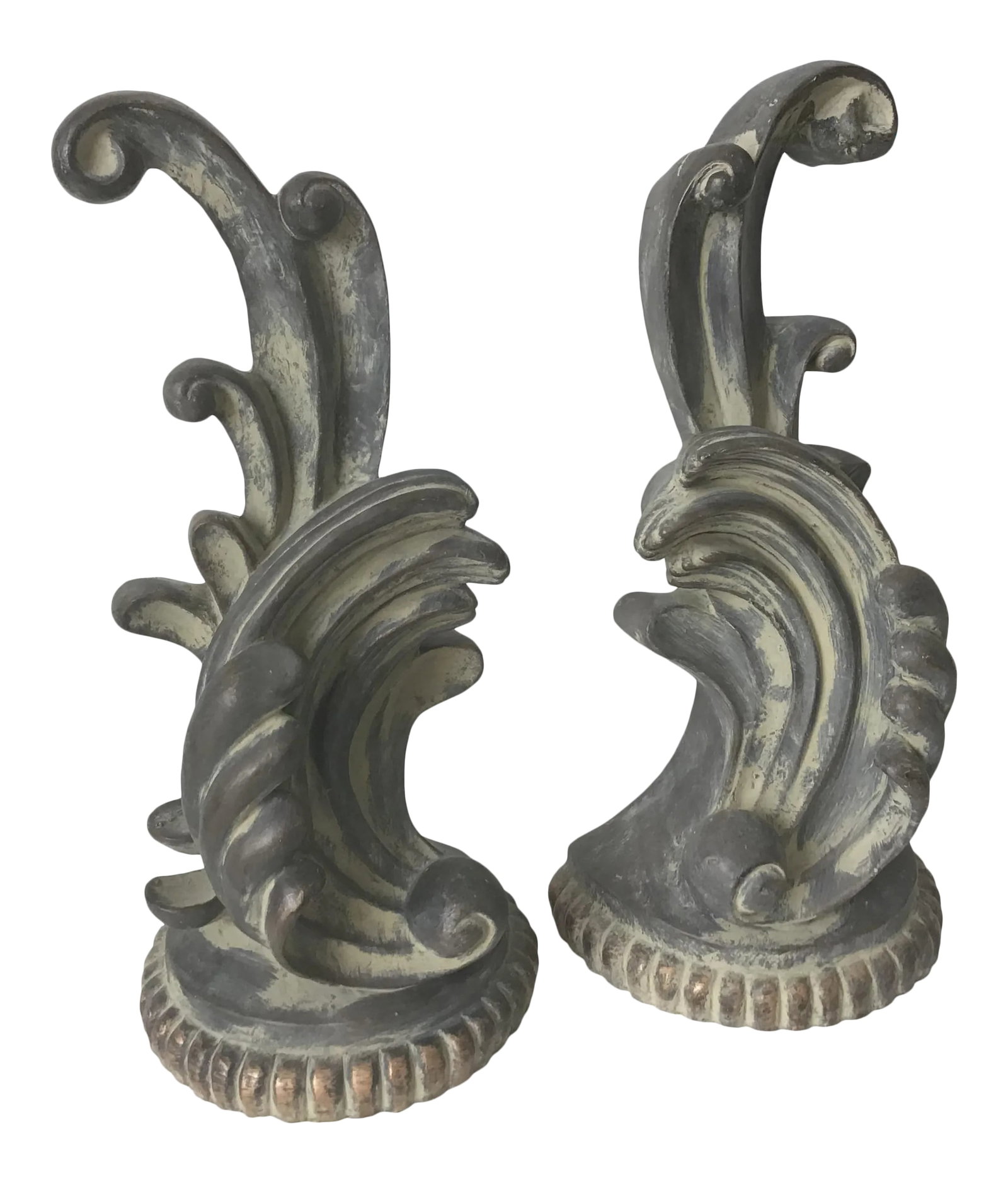 Vintage Sage Finish Wall Decoration - 2 Pieces: Pair of wall shelves with hooks holder incorporated into the back, or could be used as cabinet, counters or night stand decoration. Unique rich deep sage and light color with an Vintage gold on top.