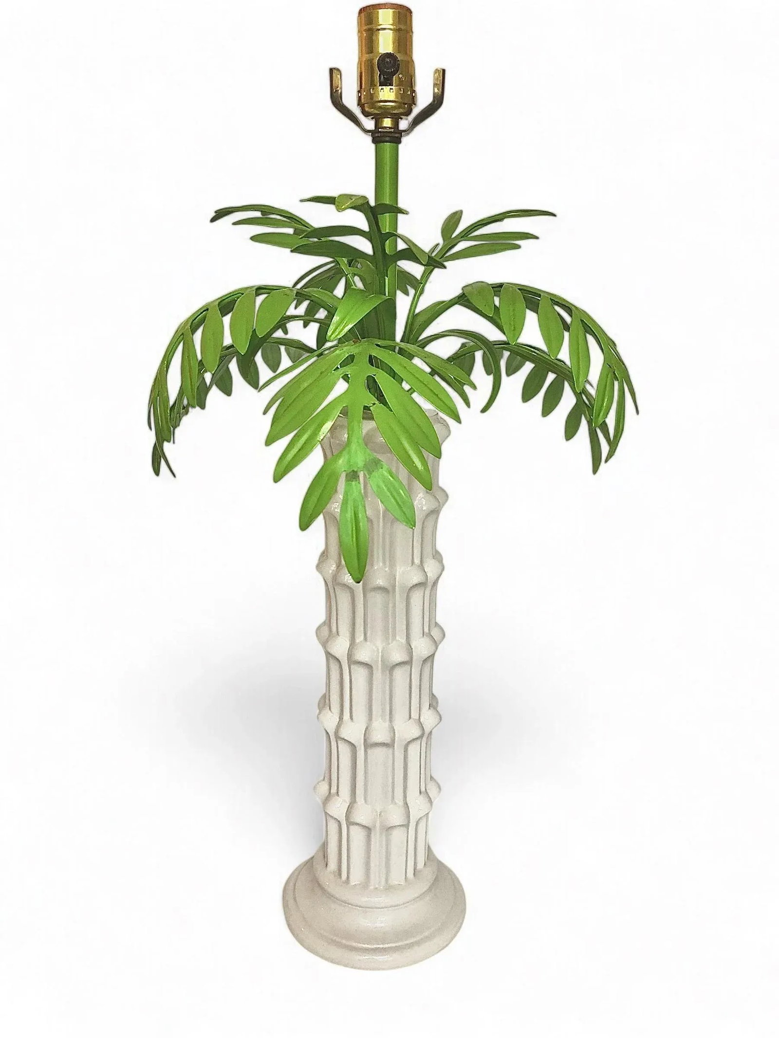 1960s Italian Tole Palm Frond Lamp With Serge Roche Style Base - 8