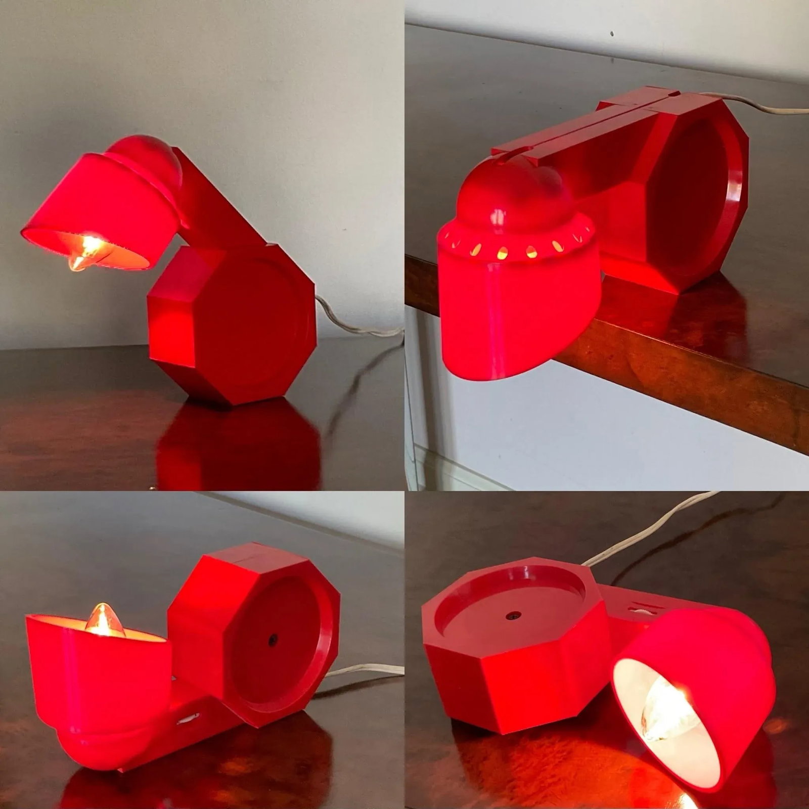 Vintage Red 70s Light-Horse High-Intensity 7 Position Task Lamp by Reiley Moustakas - 6