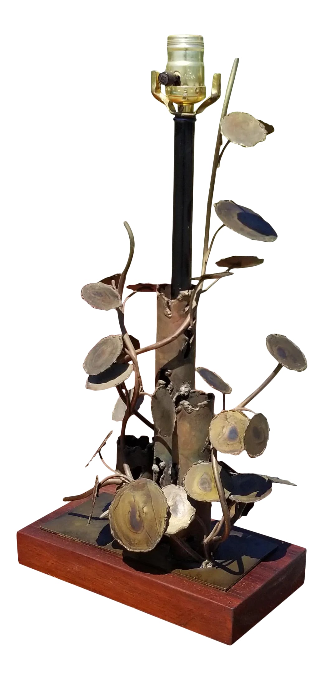 Mid-Century Jere Era Raindrops Desk Lamp: Mid-Century C. Jere Era Raindrops Sculpture Lamp. Working as found with no shade. Condition: Alterations: Original Condition Unaltered Imperfections: Some Imperfections Condition Notes: Wear Consisten