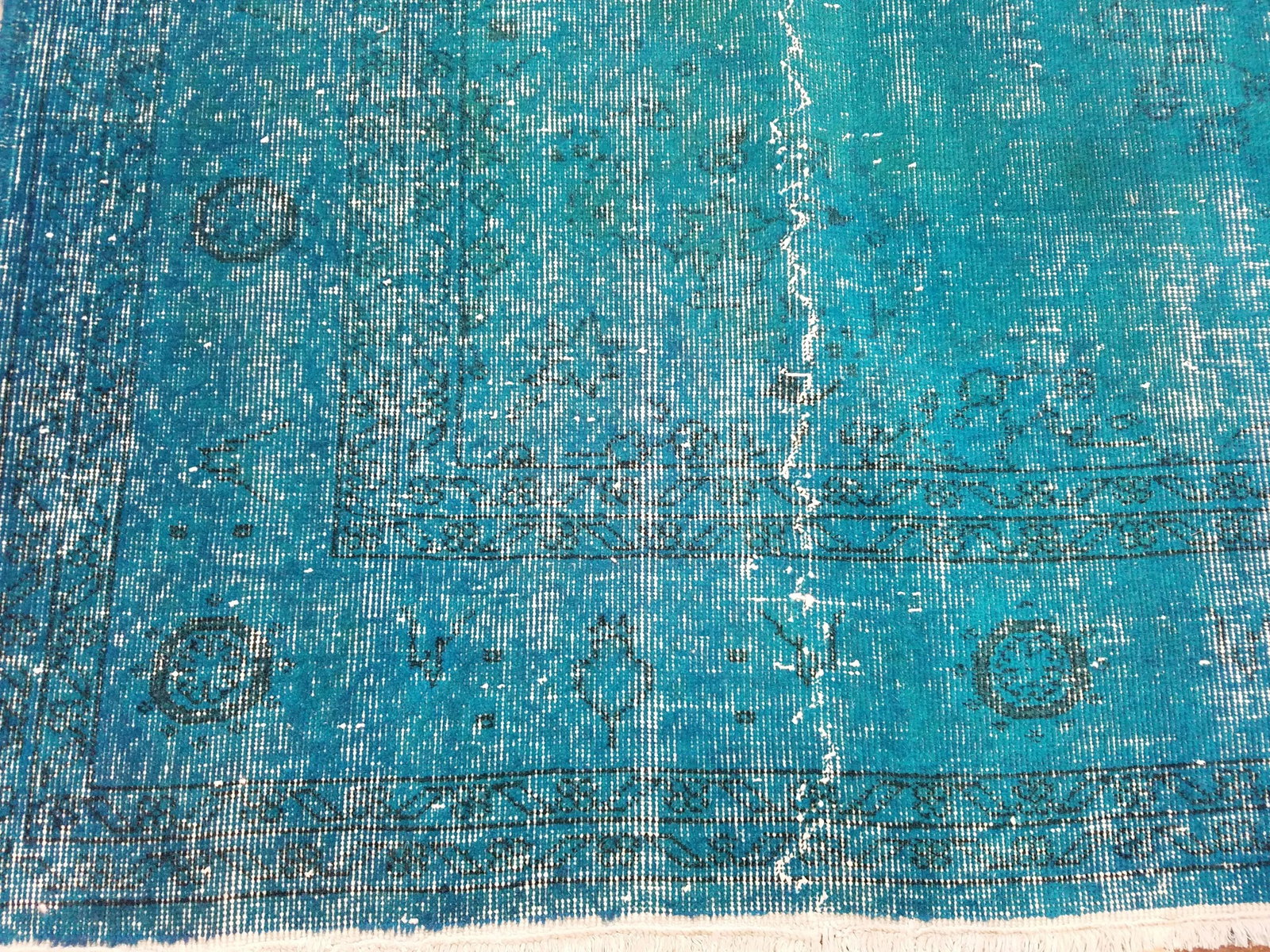 Vintage Turkish Anatolian Overdyed Hand Knotted Organic Wool Fine Weave Rug,8'9"x11'10" - 3