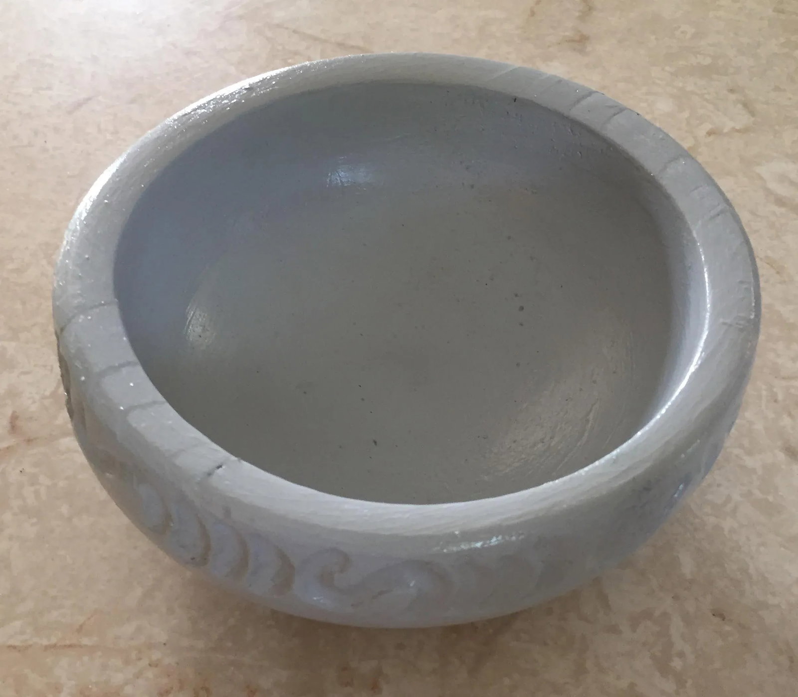 1970s Cloud Blue Hand Turned Wooden Bowl - 3