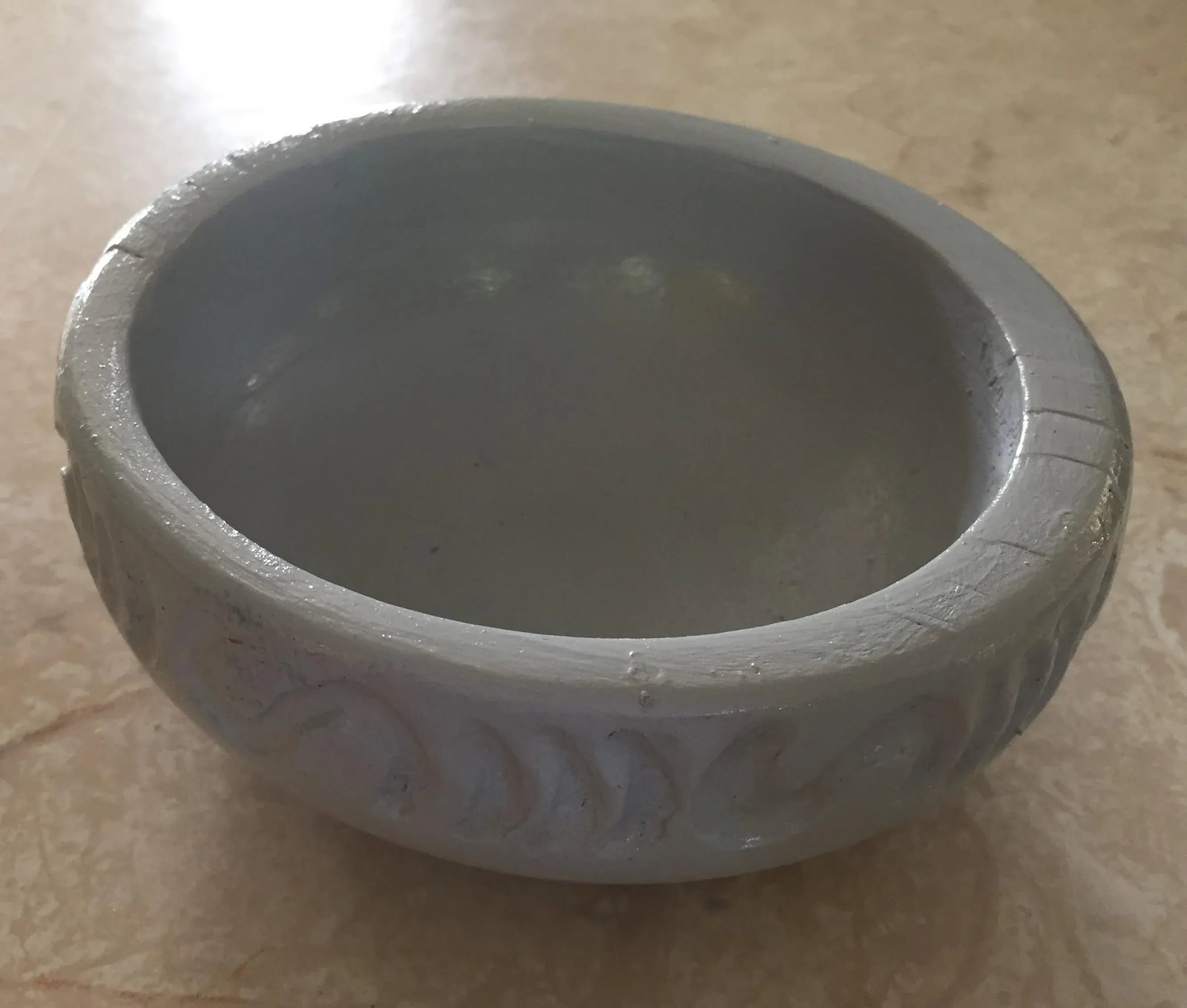 1970s Cloud Blue Hand Turned Wooden Bowl - 4
