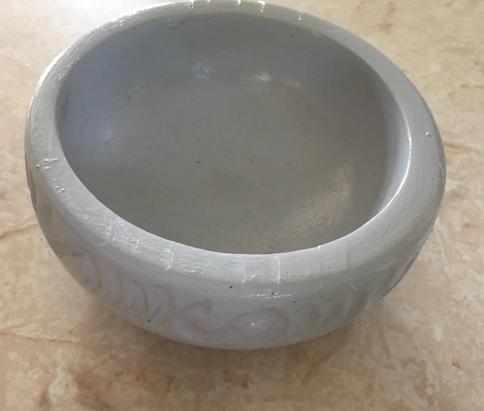 1970s Cloud Blue Hand Turned Wooden Bowl - 5