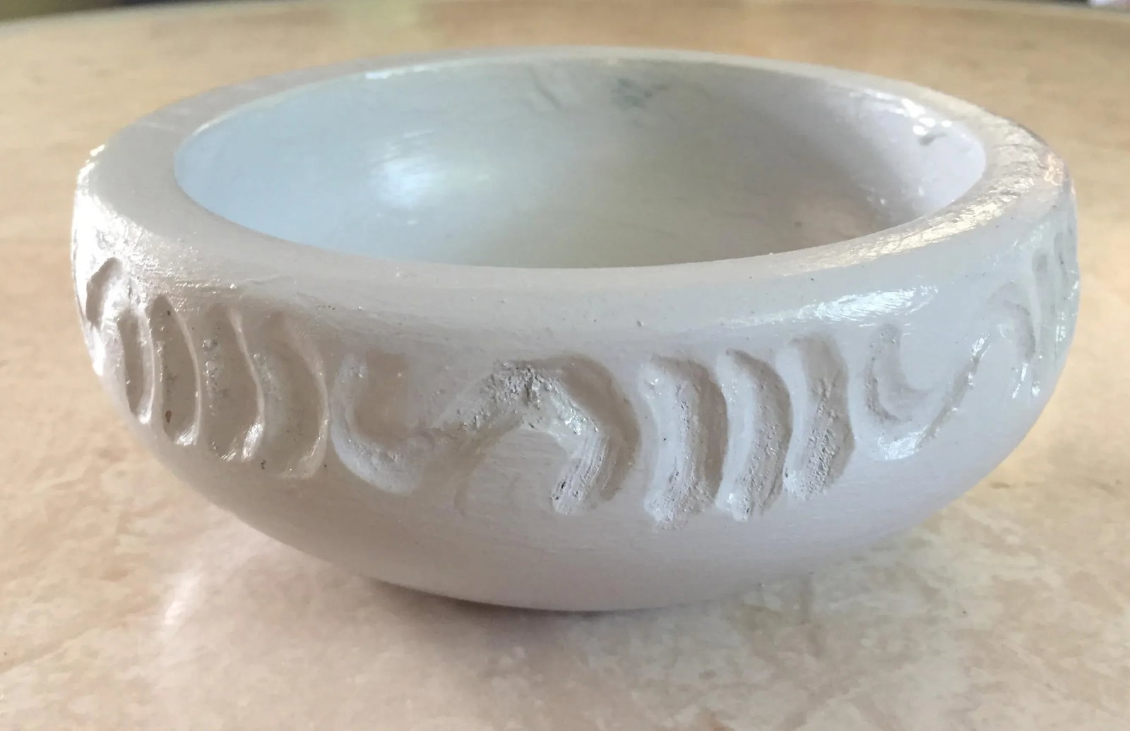1970s Cloud Blue Hand Turned Wooden Bowl - 9