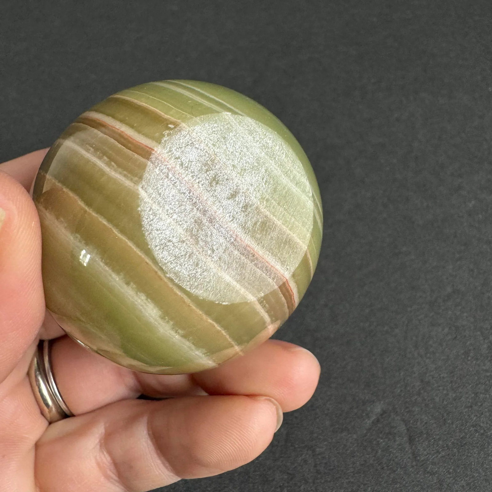Vintage Onyx Apple Paperweight Petite Genuine Stone Sculpture - 6