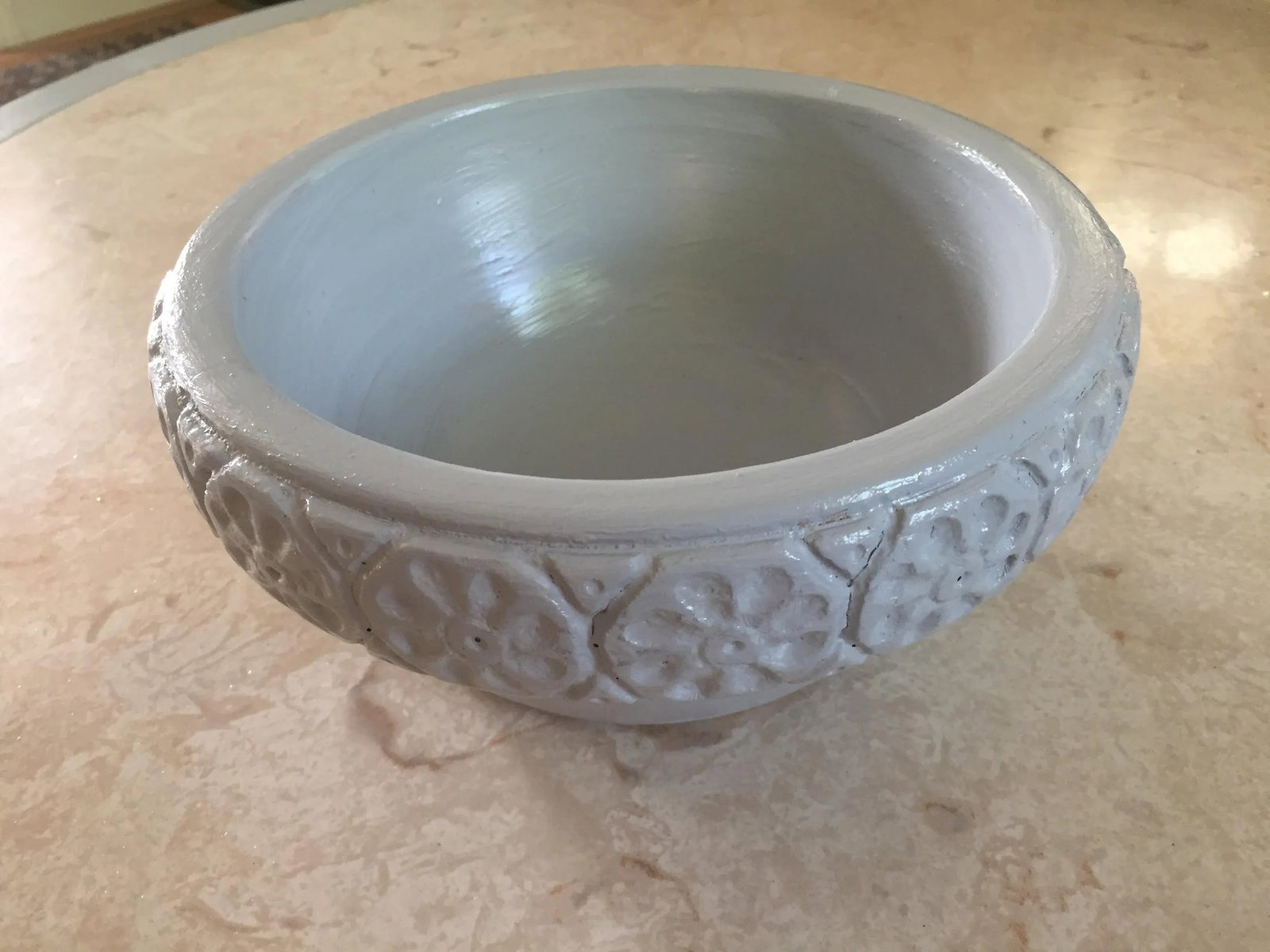 1970s Cloud Blue Hand Turned Wooden Bowl - 2
