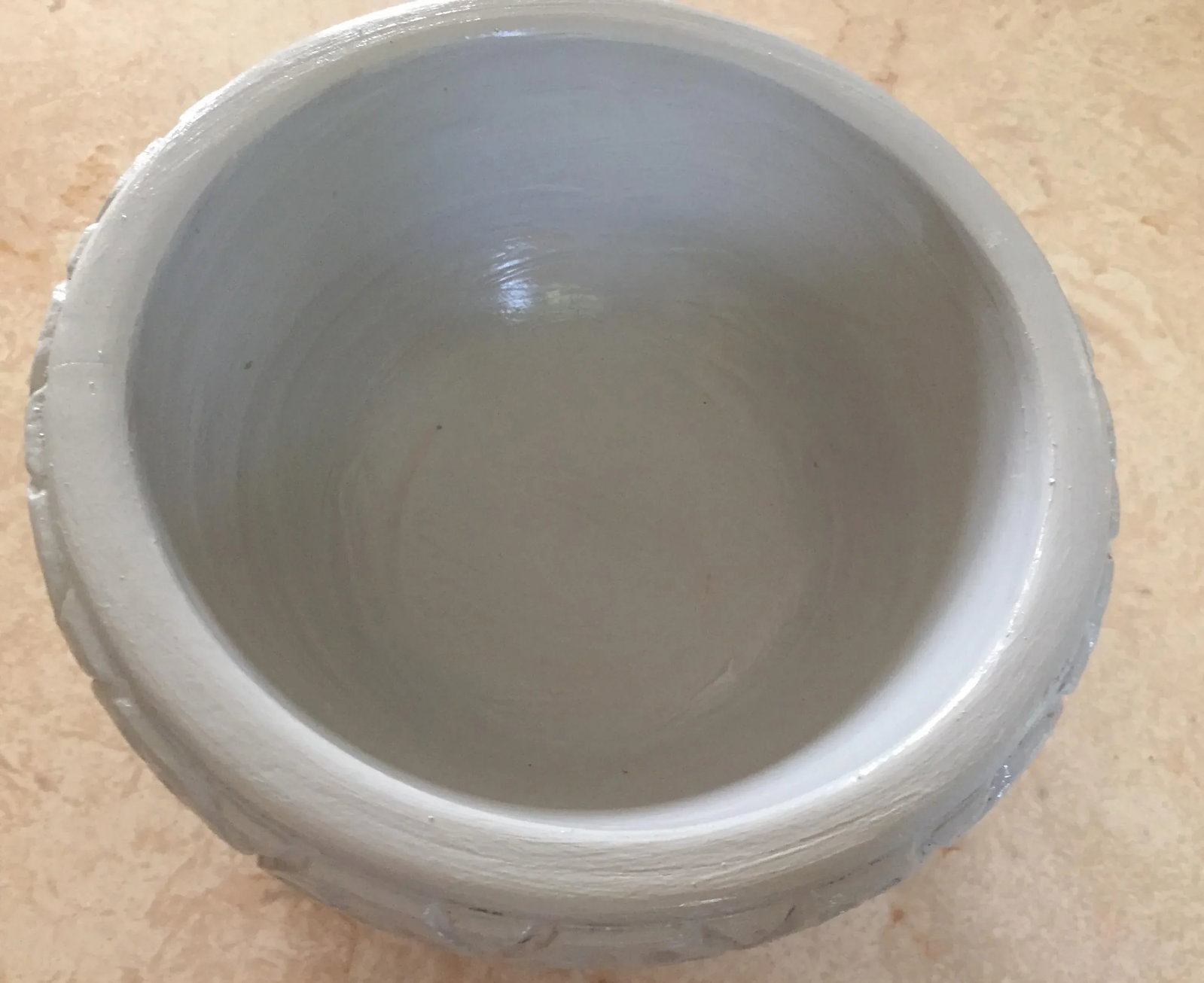 1970s Cloud Blue Hand Turned Wooden Bowl - 4