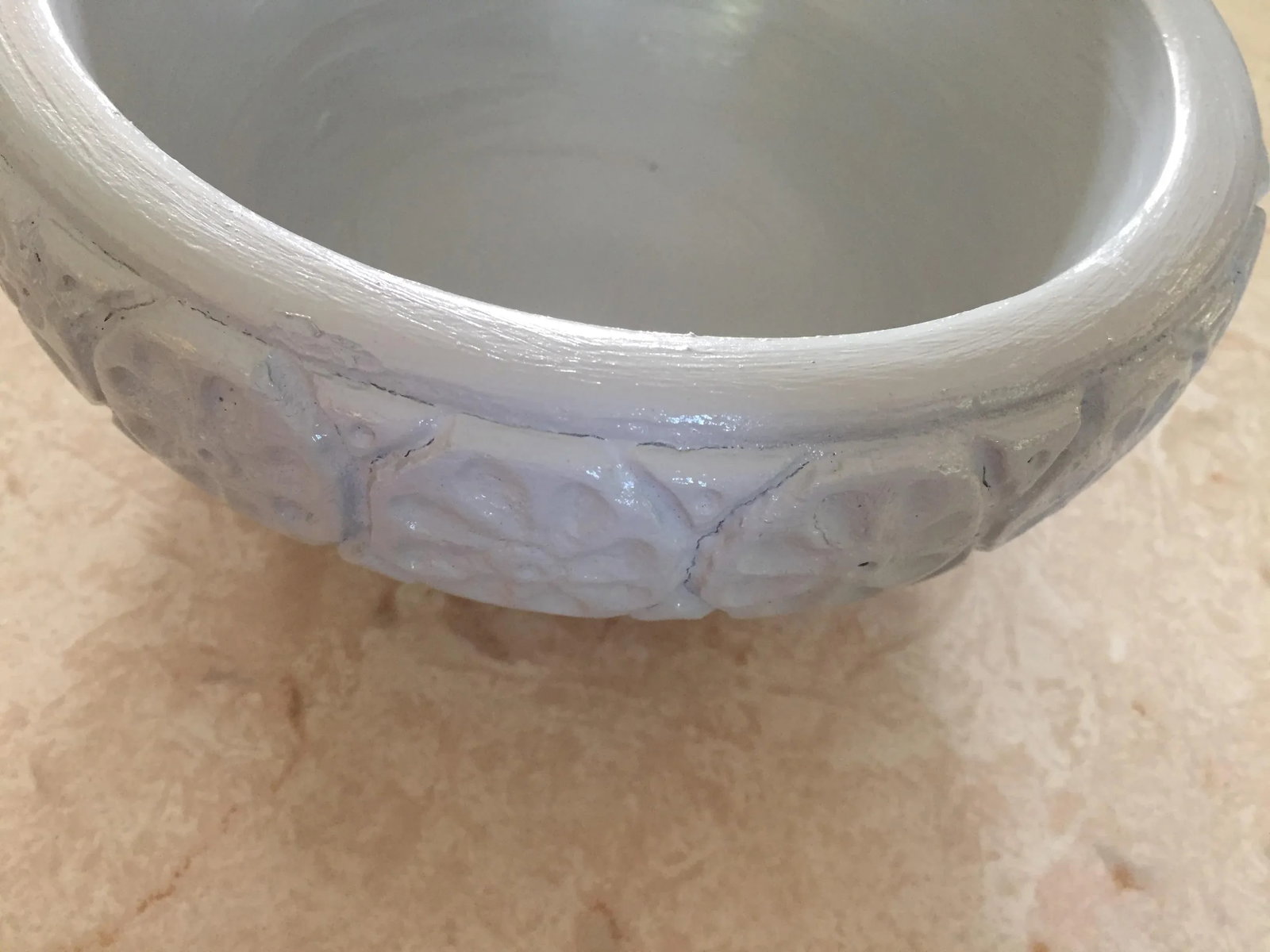 1970s Cloud Blue Hand Turned Wooden Bowl - 5
