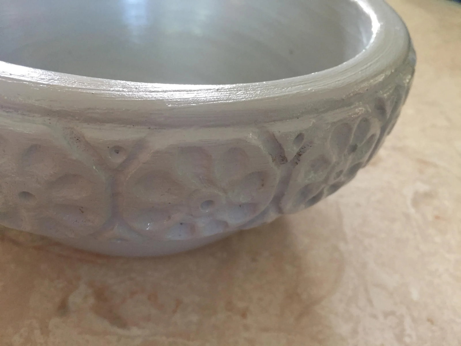 1970s Cloud Blue Hand Turned Wooden Bowl - 6