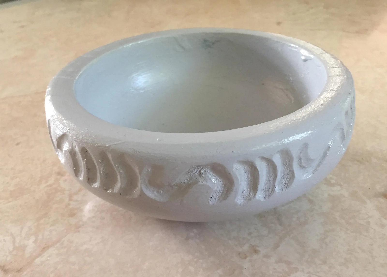 1970s Cloud Blue Hand Turned Wooden Bowl - 7