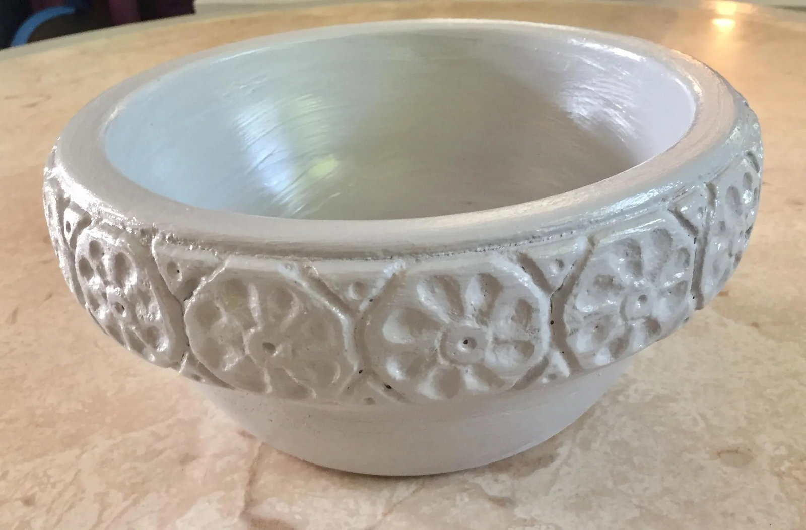 1970s Cloud Blue Hand Turned Wooden Bowl - 9