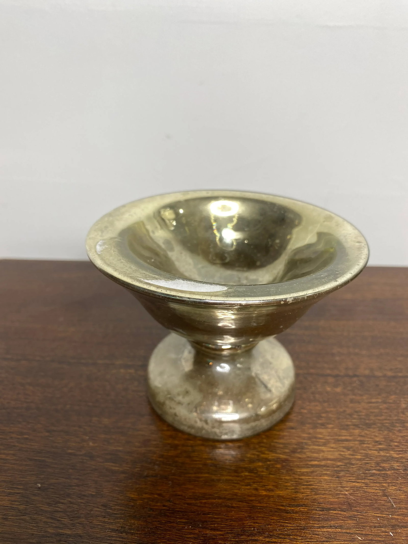 Antique Mercury Glass Compote - 5