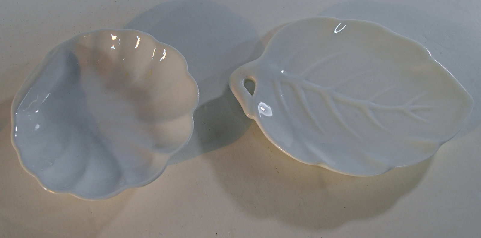 Vintage Lillian Vernon White Ceramic Dishes - A Pair - 2