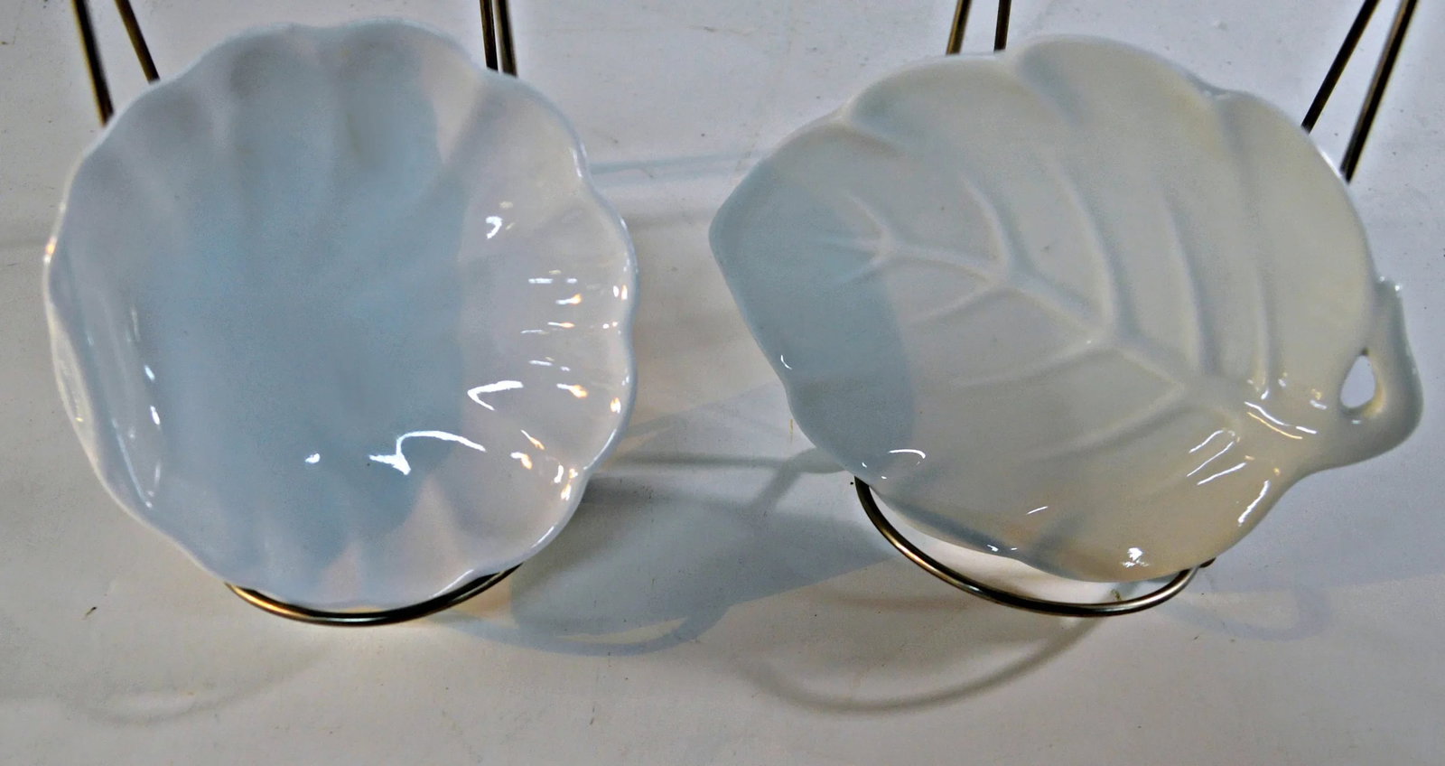 Vintage Lillian Vernon White Ceramic Dishes - A Pair - 5