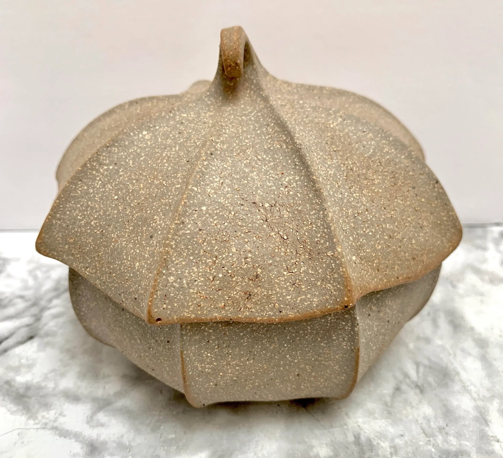Vintage Handmade Raku Pottery Acorn Trinket Box - 12