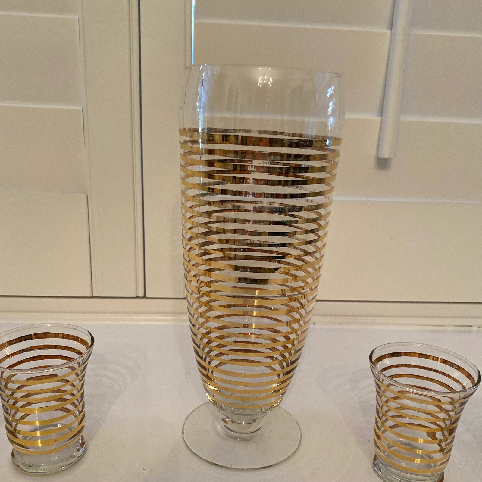 1960s Gold Banded Cocktail Set - 5