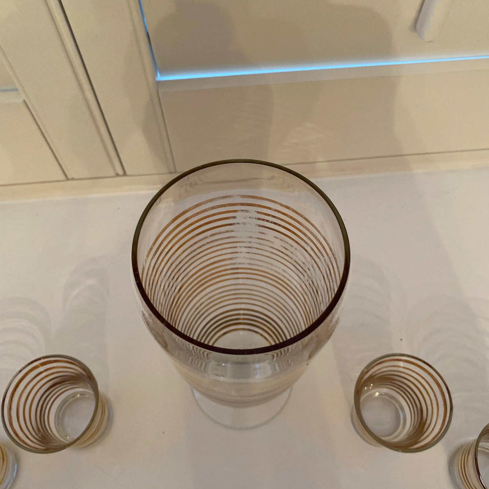 1960s Gold Banded Cocktail Set - 6