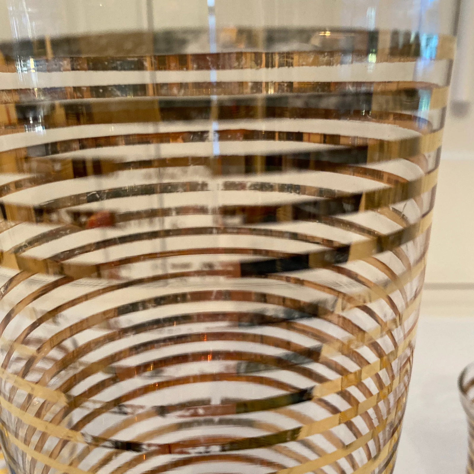 1960s Gold Banded Cocktail Set - 7