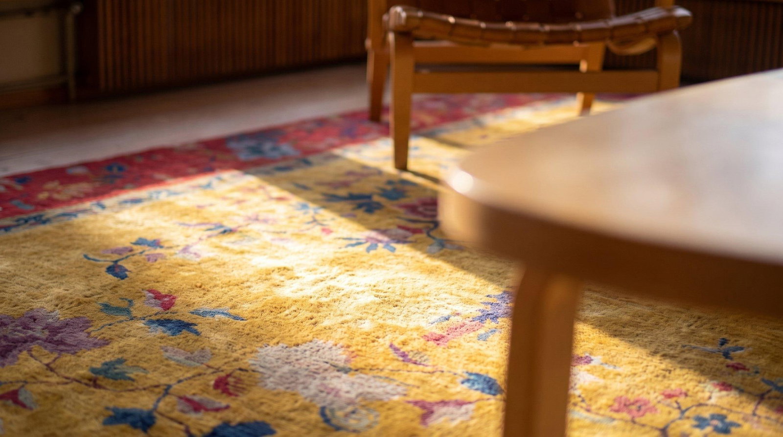 1920s Saffron Yellow Floral Antique Chinese Art Deco Rug 8' 9" X11' 2" Knotted Wool Carpet - 11