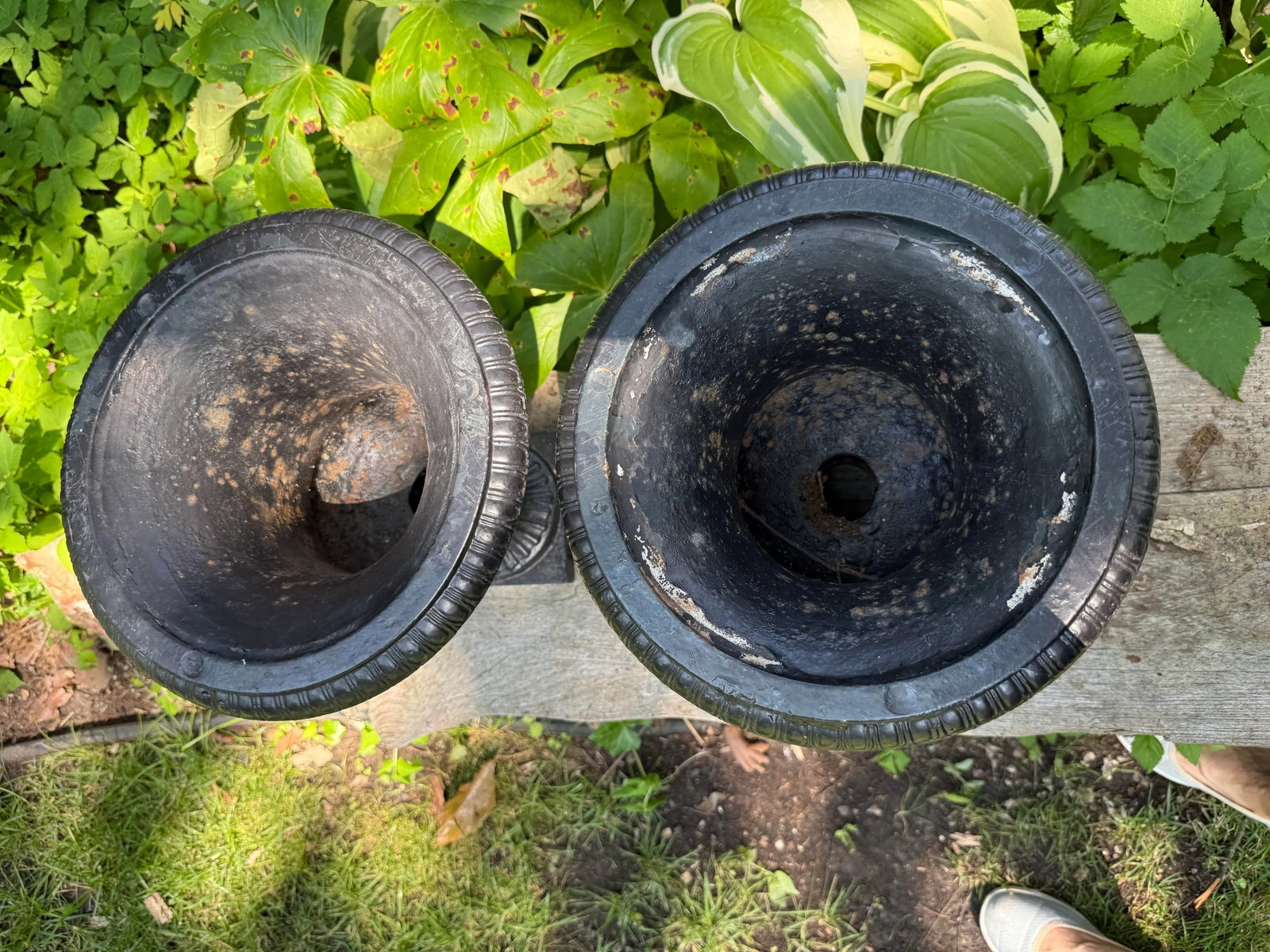 Vintage Cast Iron Planters- A Pair - 3