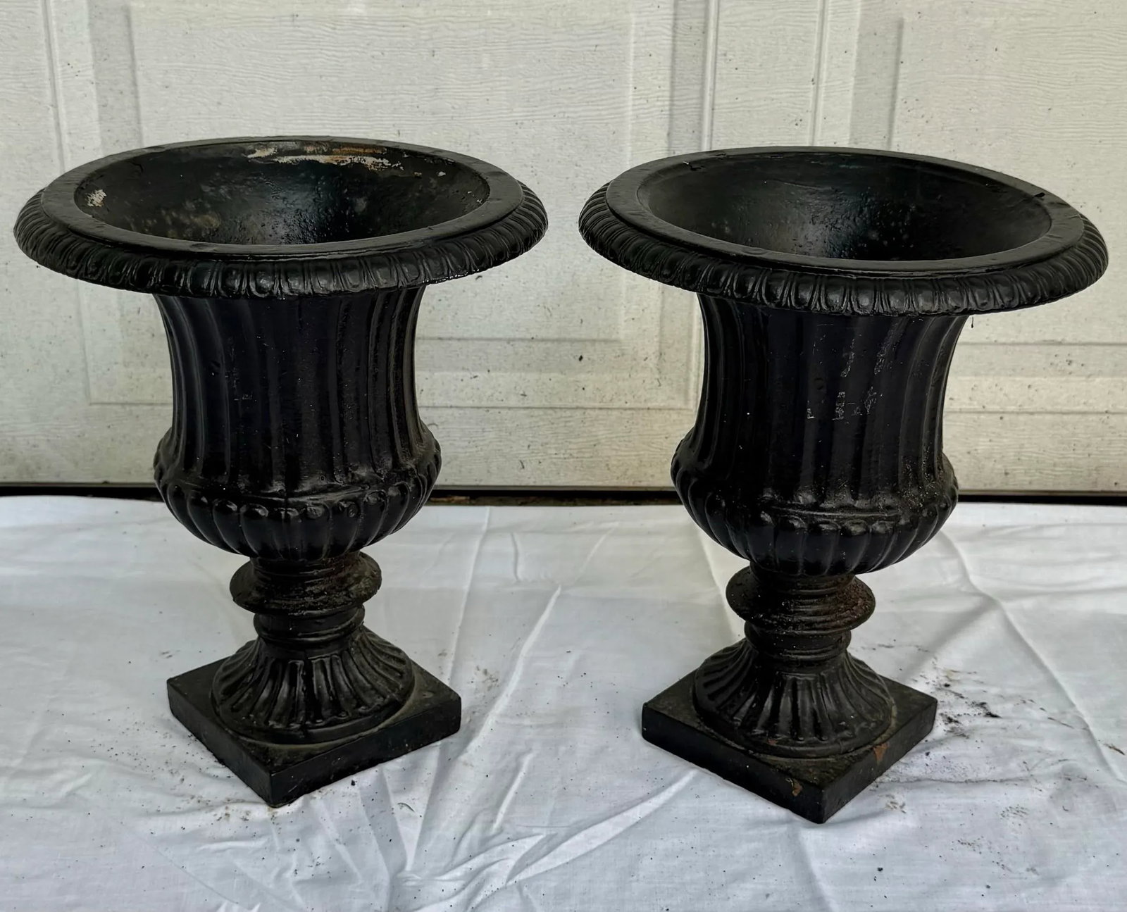 Vintage Cast Iron Planters- A Pair - 7