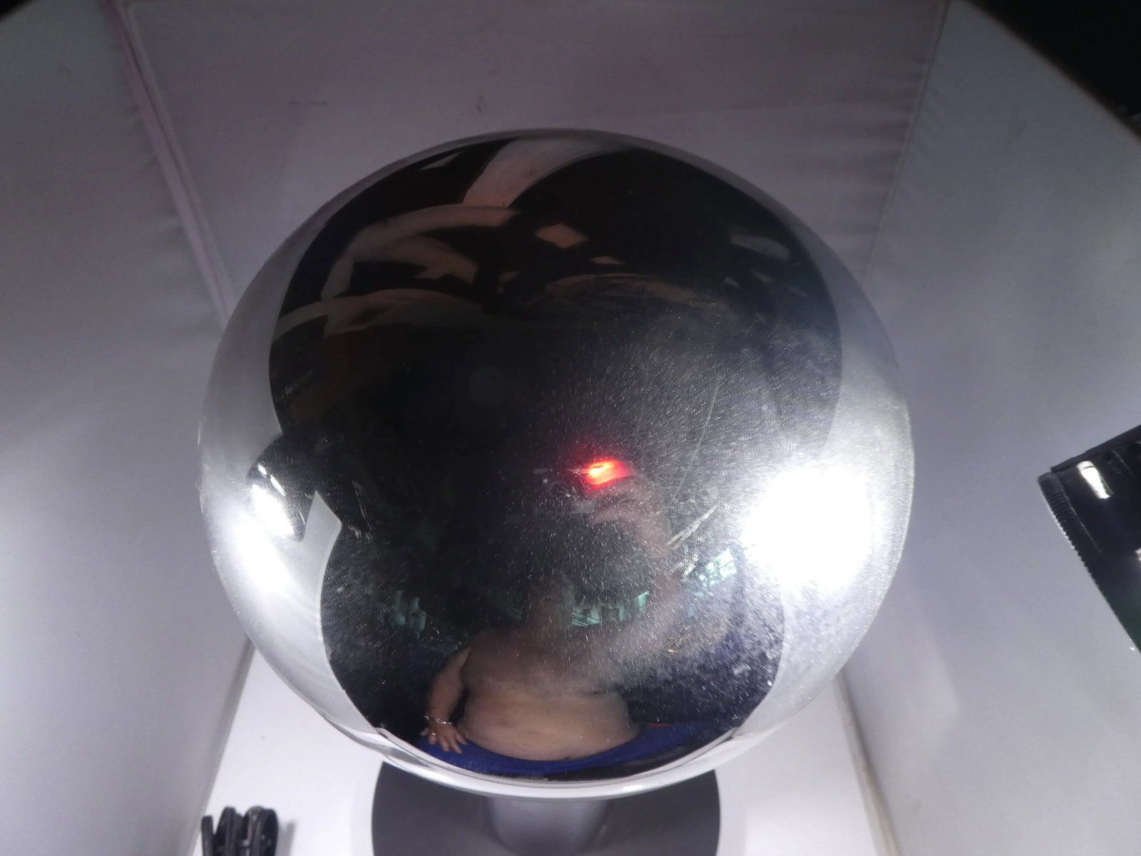 Space Age Chromed Glass Ball Table Lamp - 5