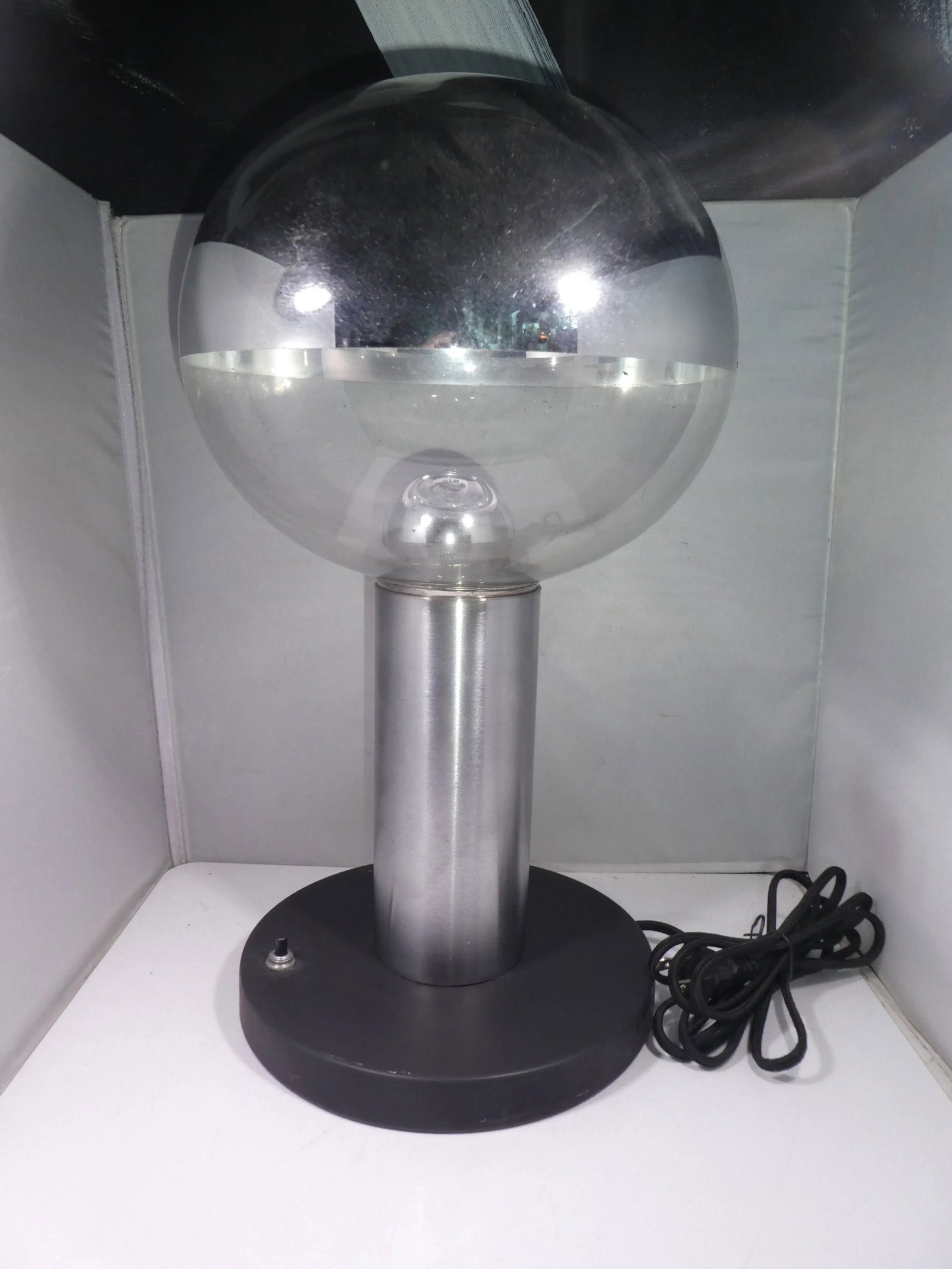 Space Age Chromed Glass Ball Table Lamp - 7