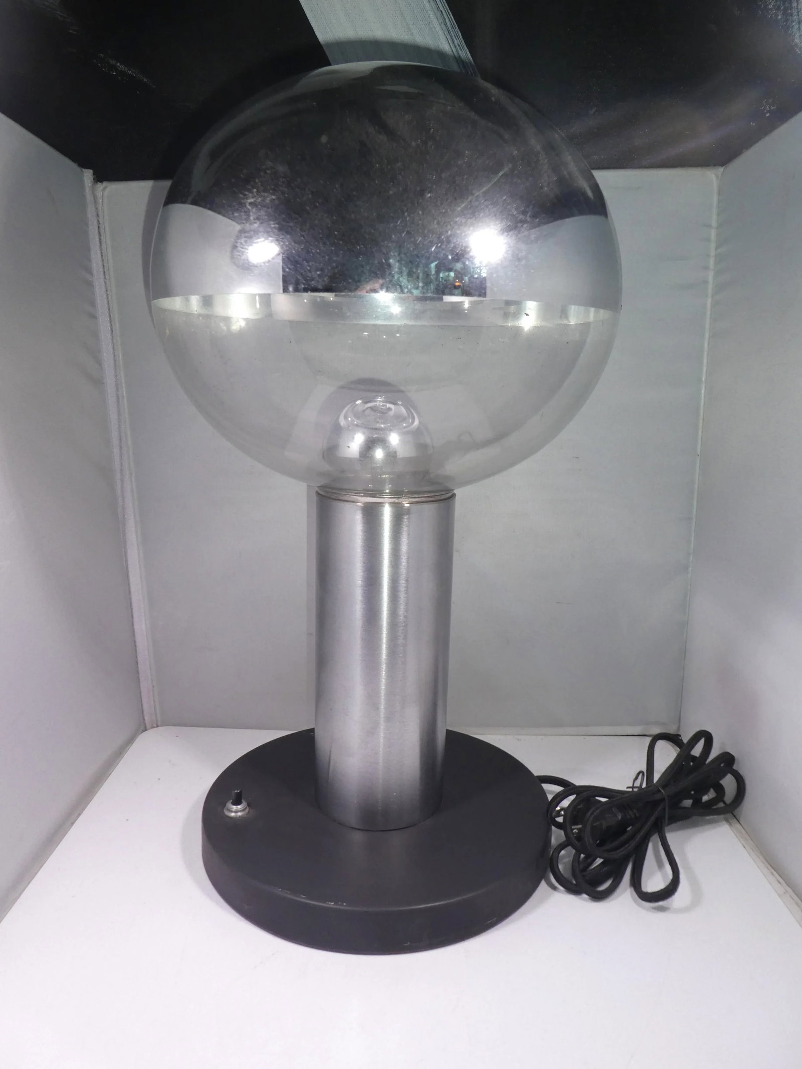 Space Age Chromed Glass Ball Table Lamp - 8