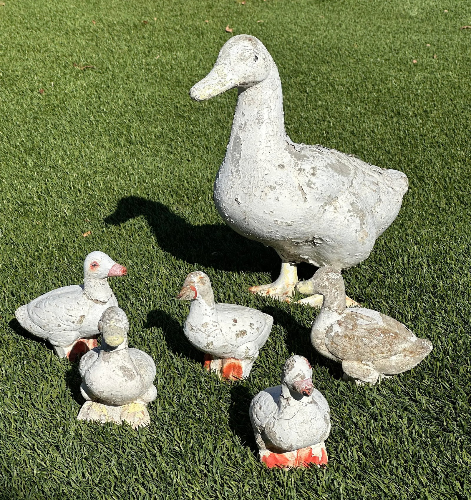 Painted Cast Iron and Stone Duck Garden Ornaments - 3