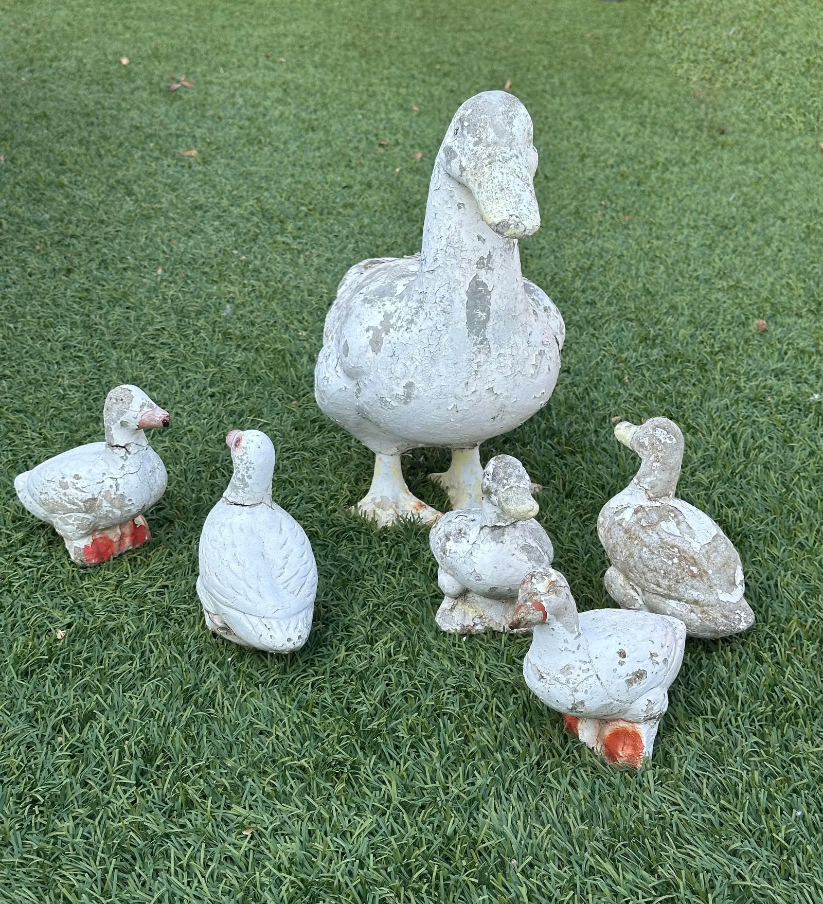 Painted Cast Iron and Stone Duck Garden Ornaments - 8