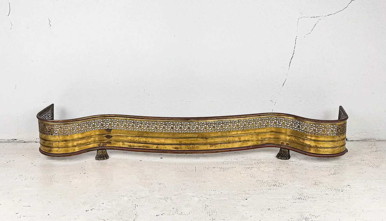 Mid-Century Brass Fireplace Fender - 2