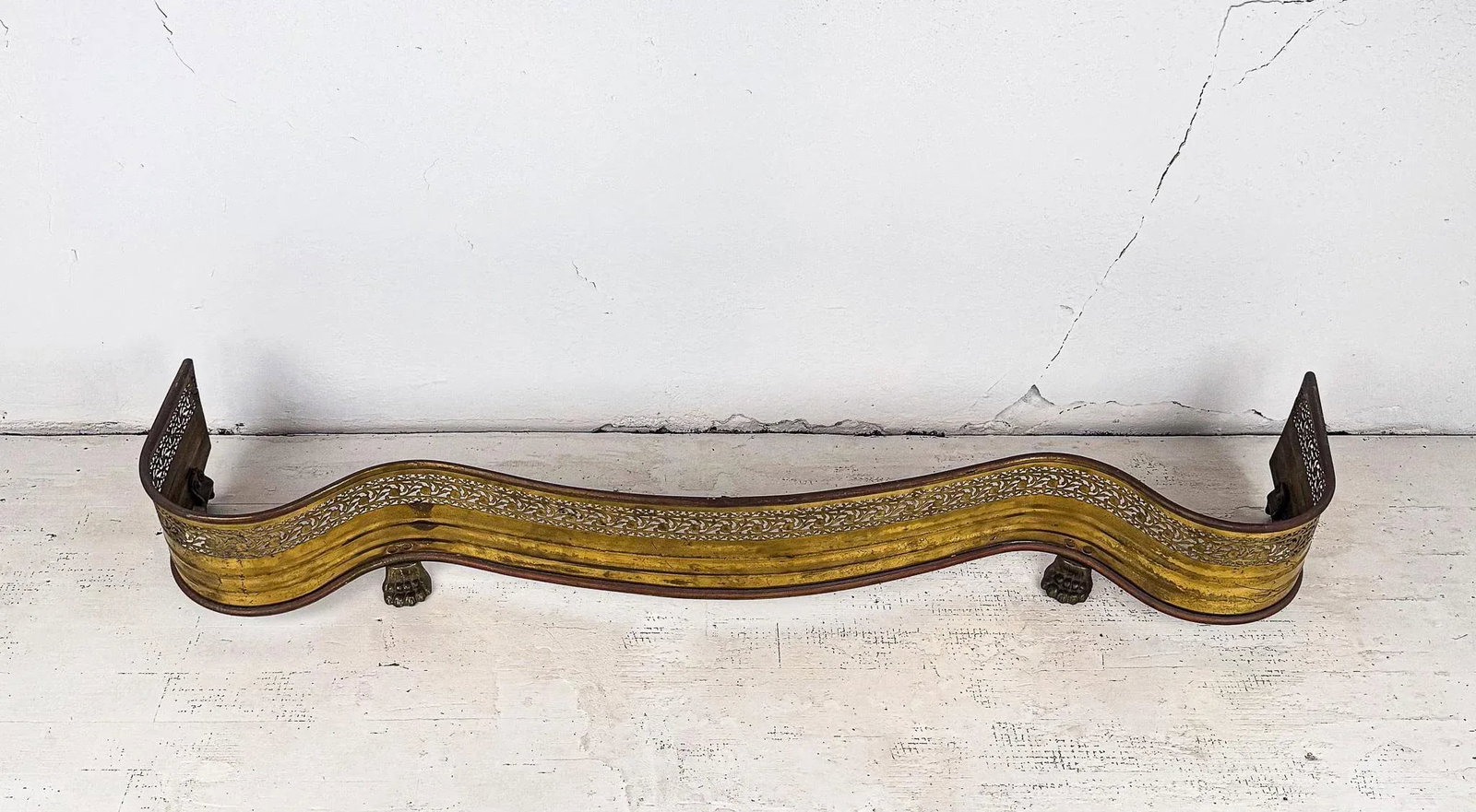 Mid-Century Brass Fireplace Fender - 3
