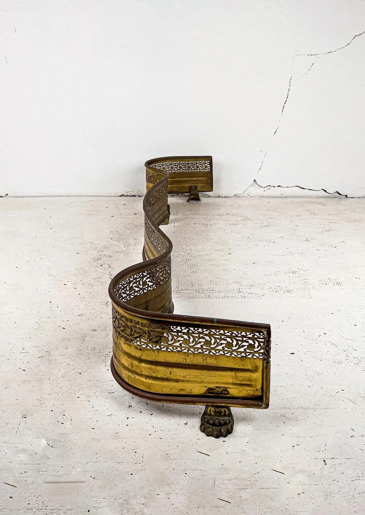 Mid-Century Brass Fireplace Fender - 7